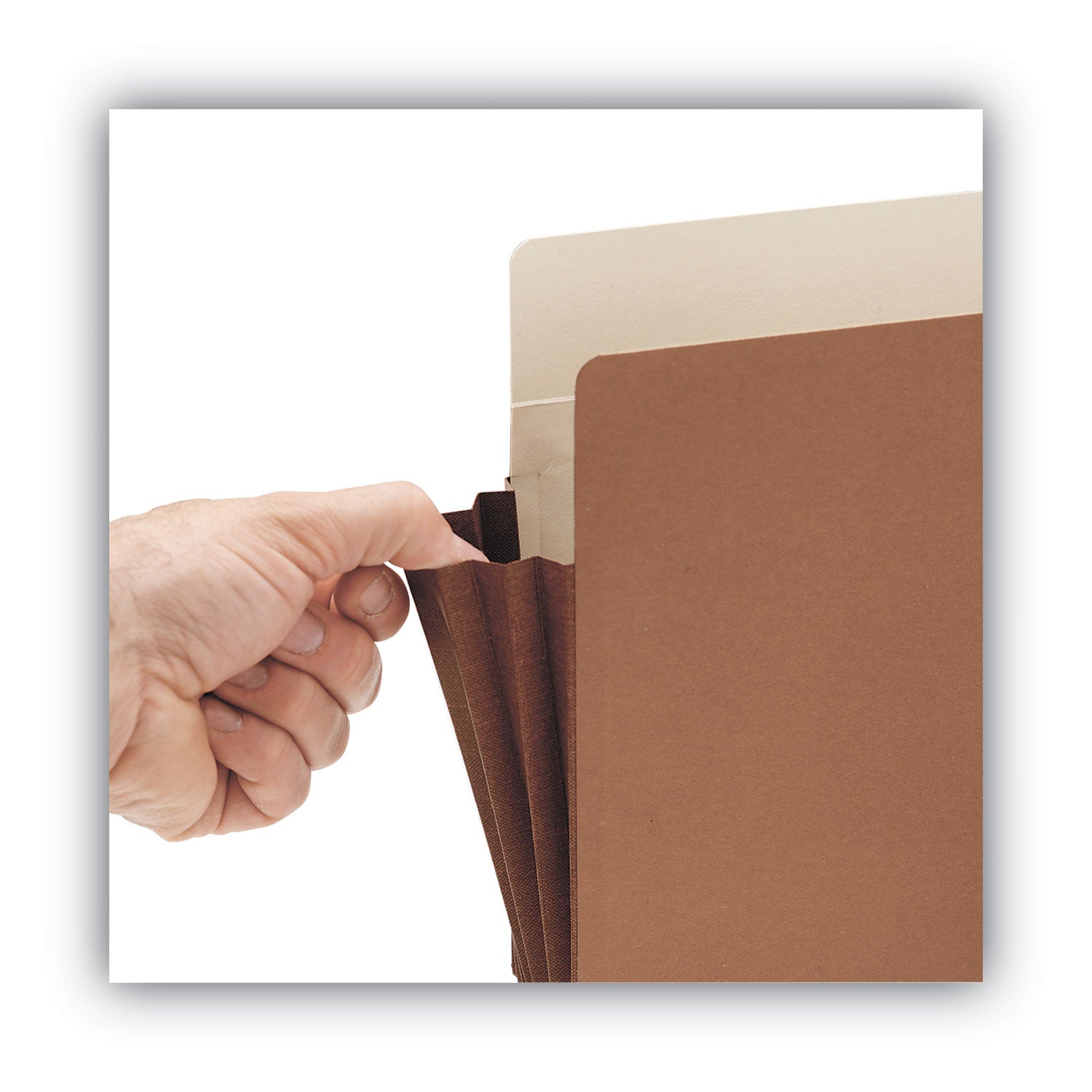 Smead™ Redrope Drop-Front File Pockets with Fully Lined Gussets, 3.5" Expansion, Letter Size, Redrope, 10/Box