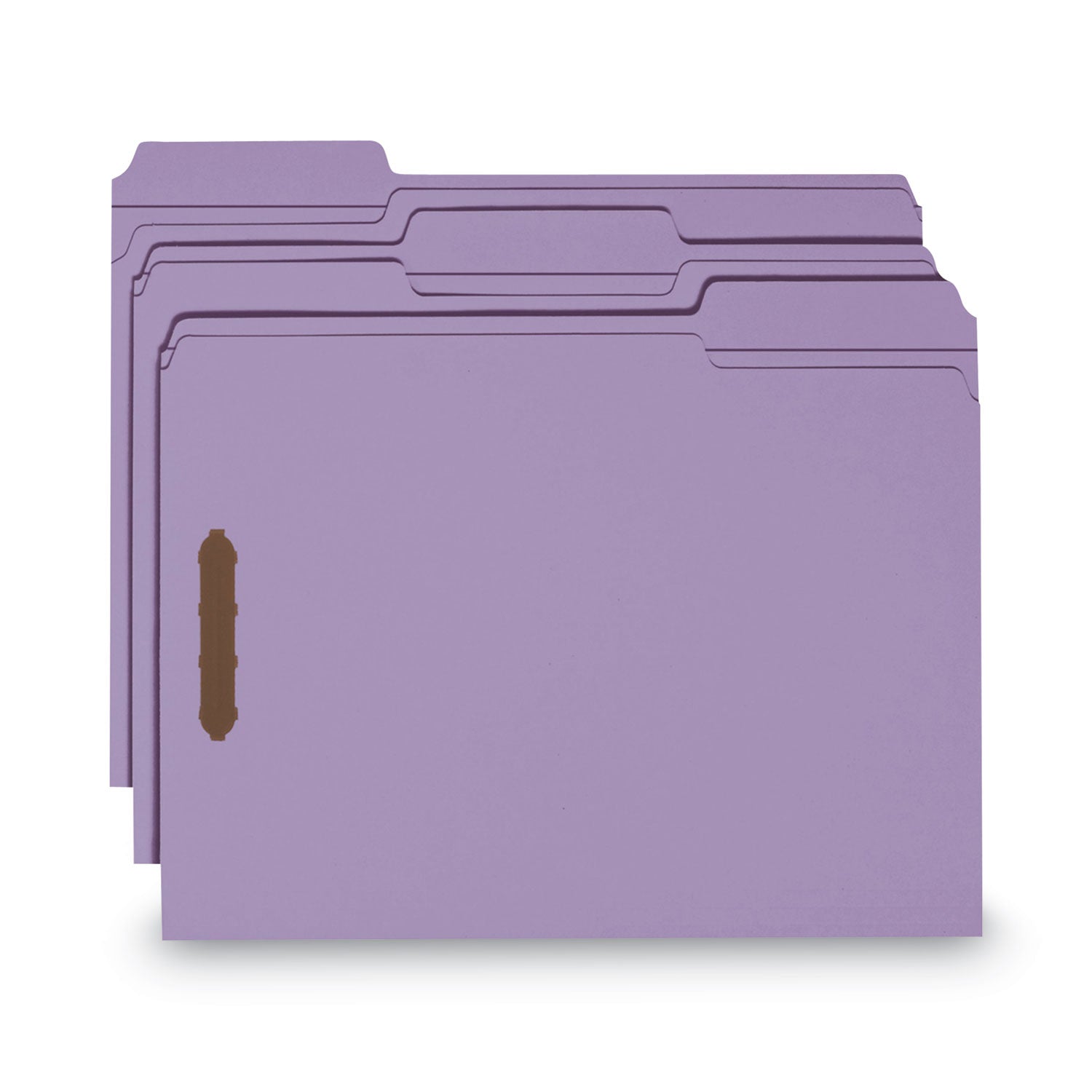 Smead™ Top Tab Colored Fastener Folders, 0.75" Expansion, 2 Fasteners, Letter Size, Lavender Exterior, 50/Box