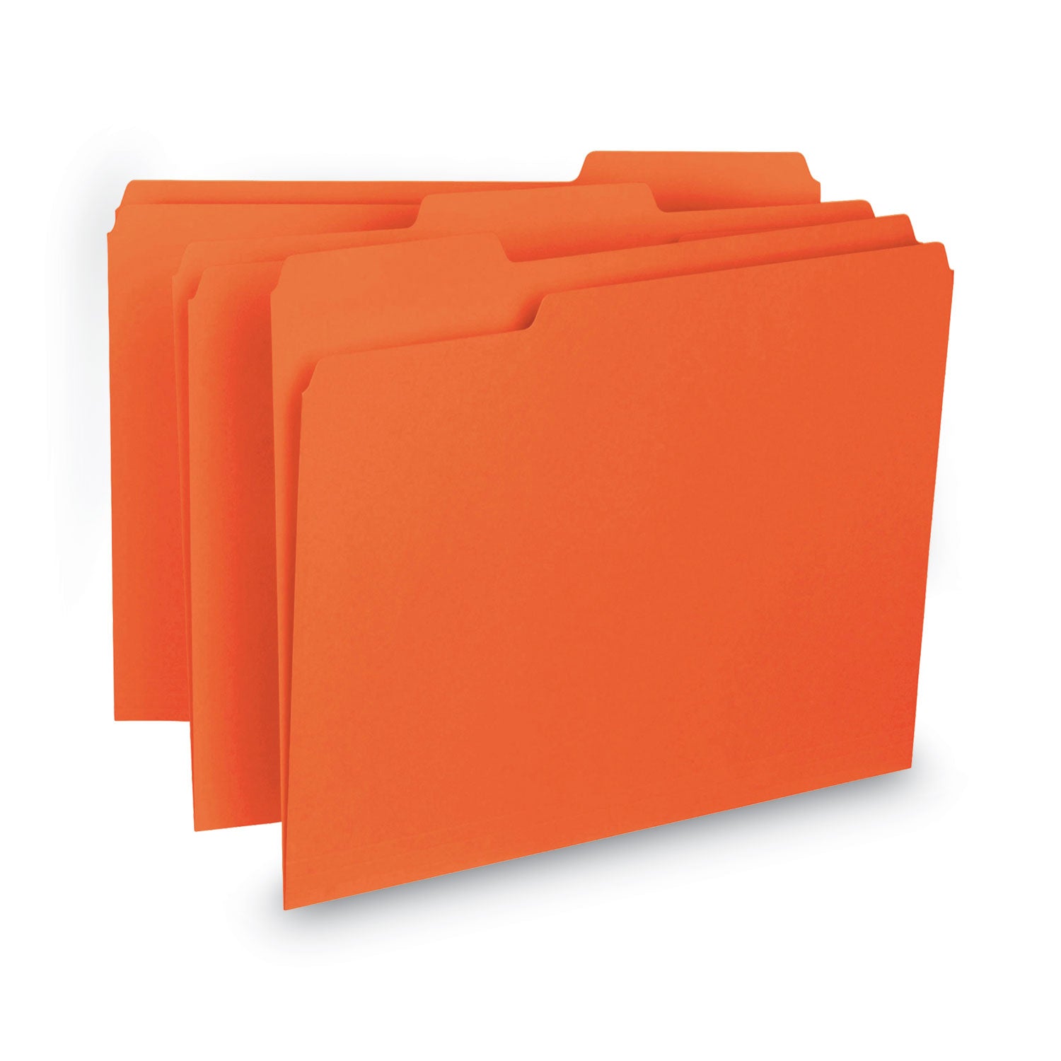 Smead™ Interior File Folders, 1/3-Cut Tabs: Assorted, Letter Size, 0.75" Expansion, Orange, 100/Box