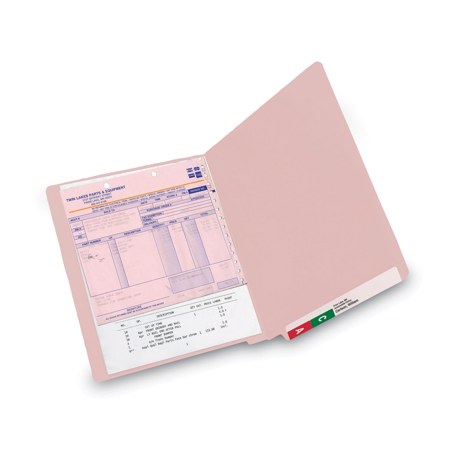 Smead™ Shelf-Master Reinforced End Tab Colored Folders, Straight Tabs, Letter Size, 0.75" Expansion, Pink, 100/Box