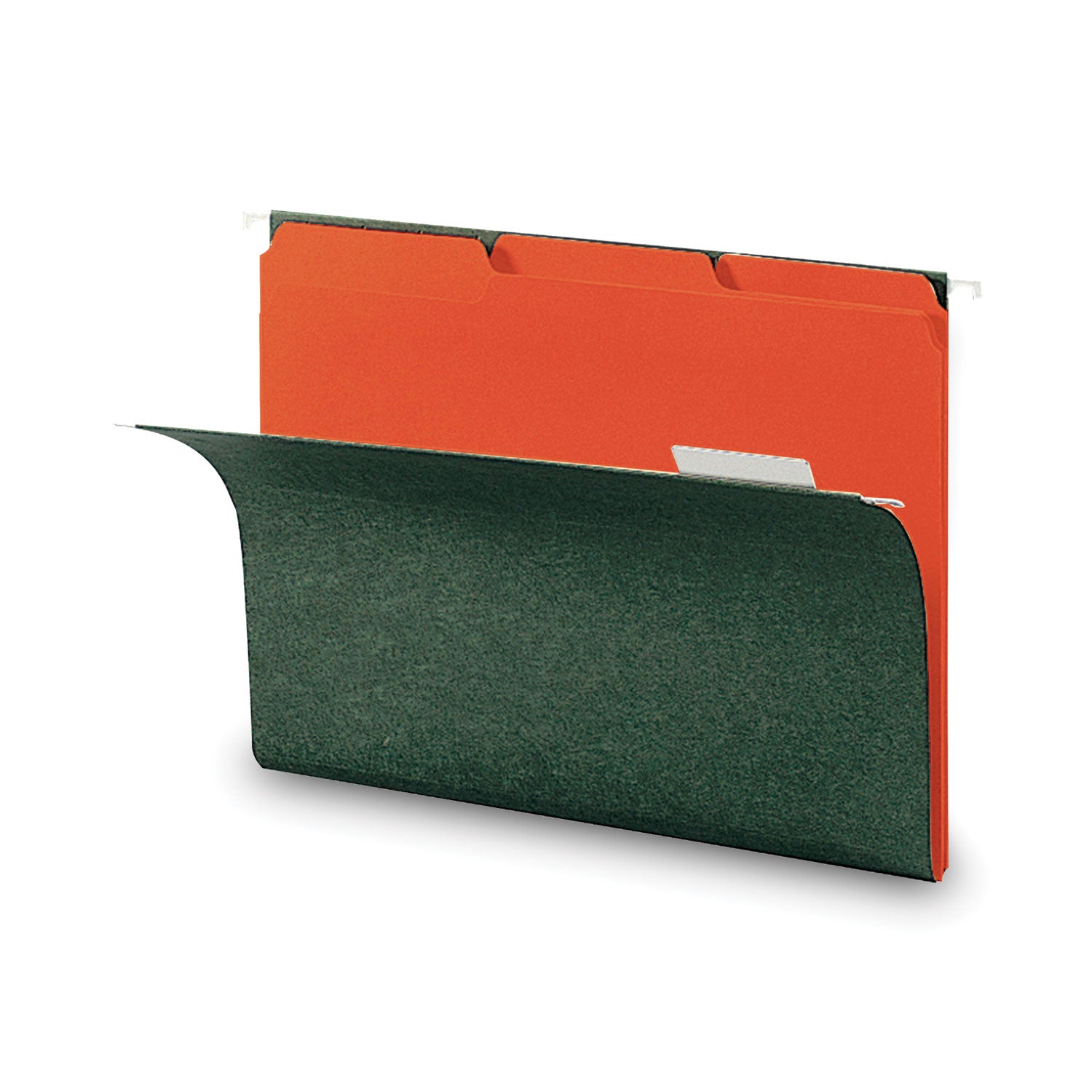 Smead™ Interior File Folders, 1/3-Cut Tabs: Assorted, Letter Size, 0.75" Expansion, Orange, 100/Box