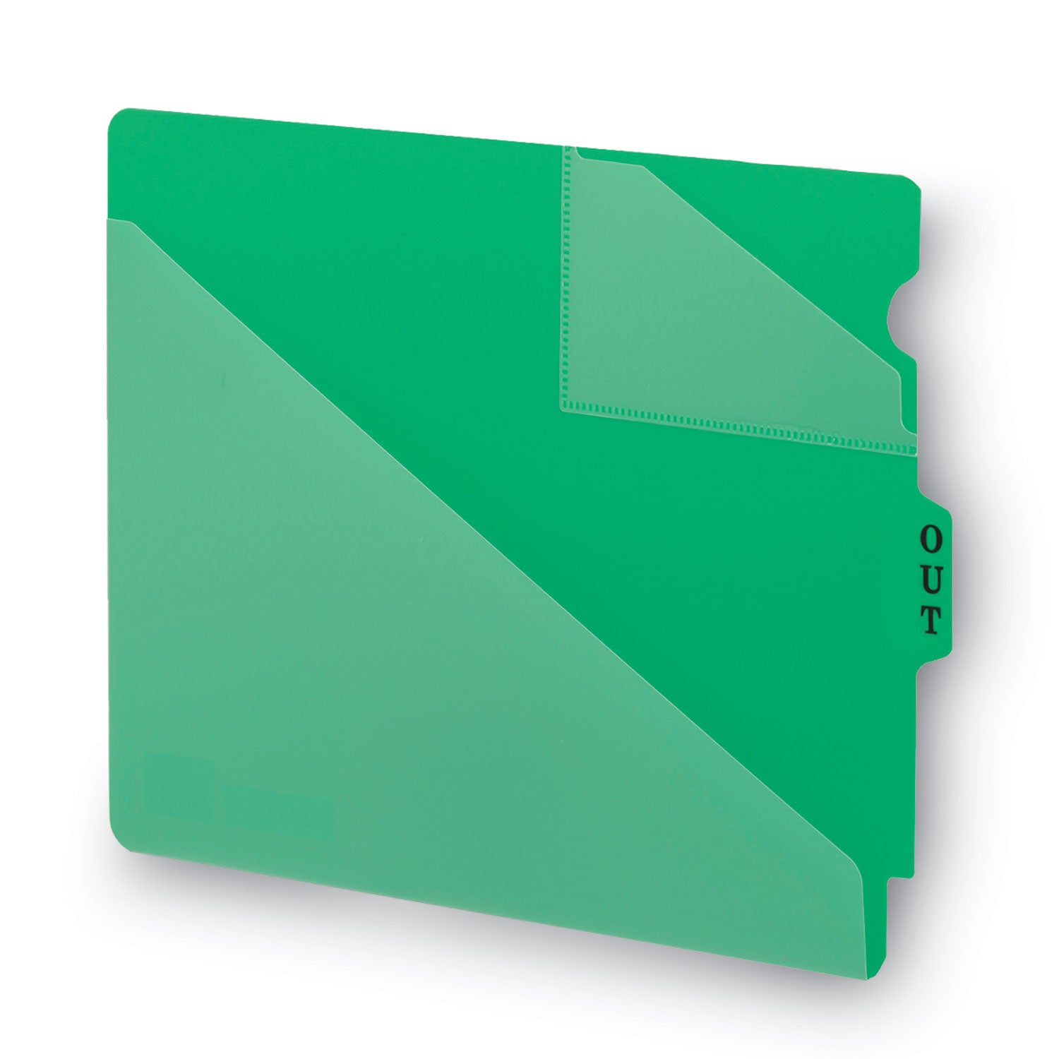 Smead™ End Tab Poly Out Guides, Two-Pocket Style, 1/3-Cut End Tab, Out, 8.5 x 11, Green, 50/Box