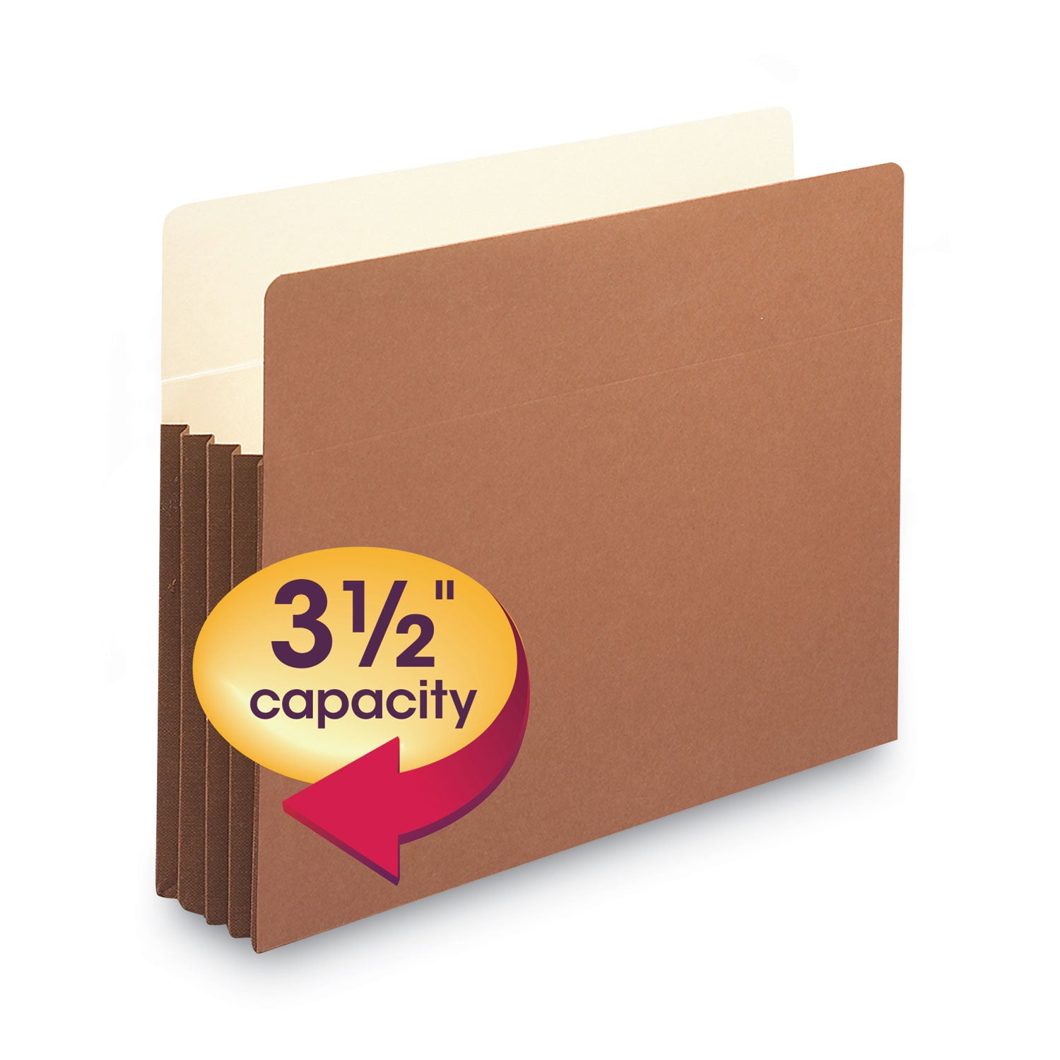 Smead™ Redrope Drop-Front File Pockets with Fully Lined Gussets, 3.5" Expansion, Letter Size, Redrope, 10/Box