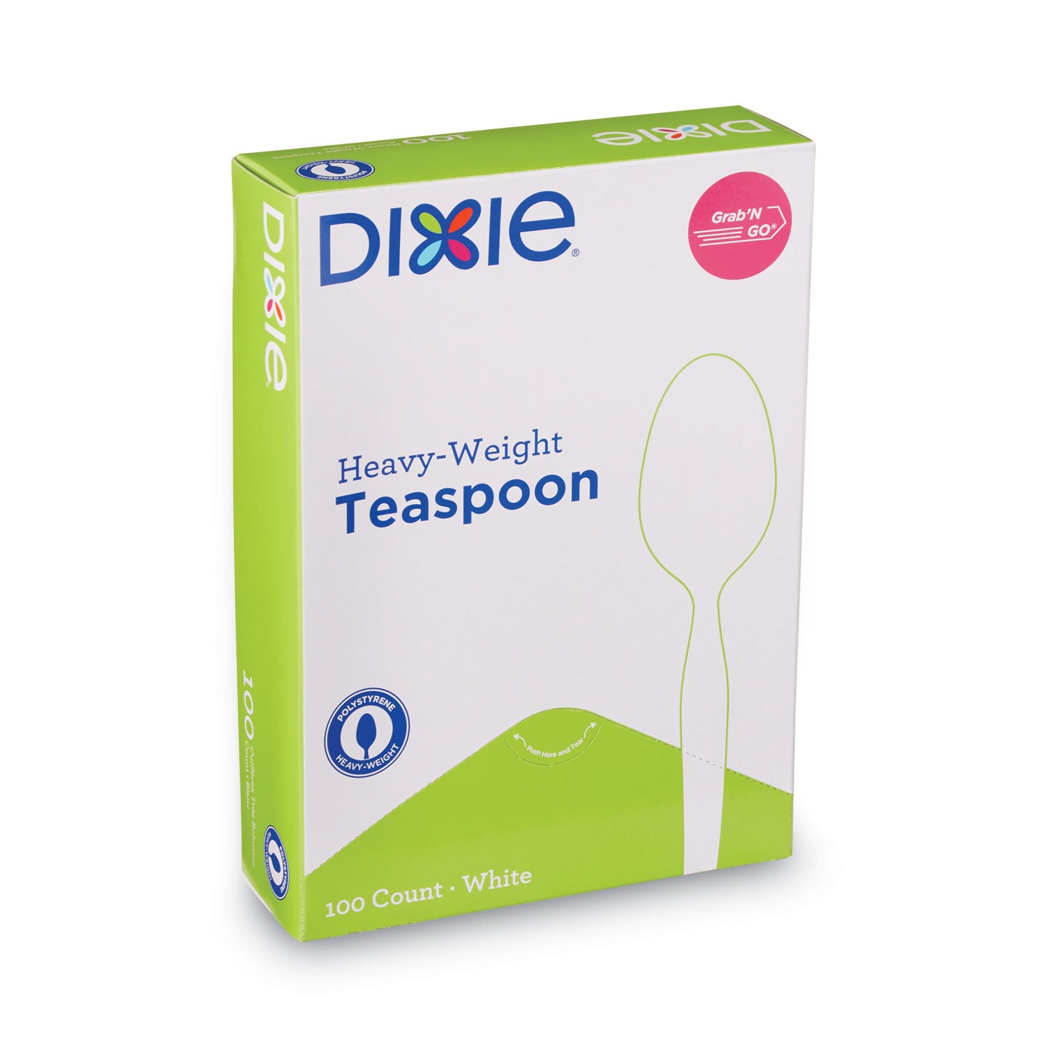 Dixie® Plastic Cutlery, Heavyweight Teaspoons, White, 100/Box