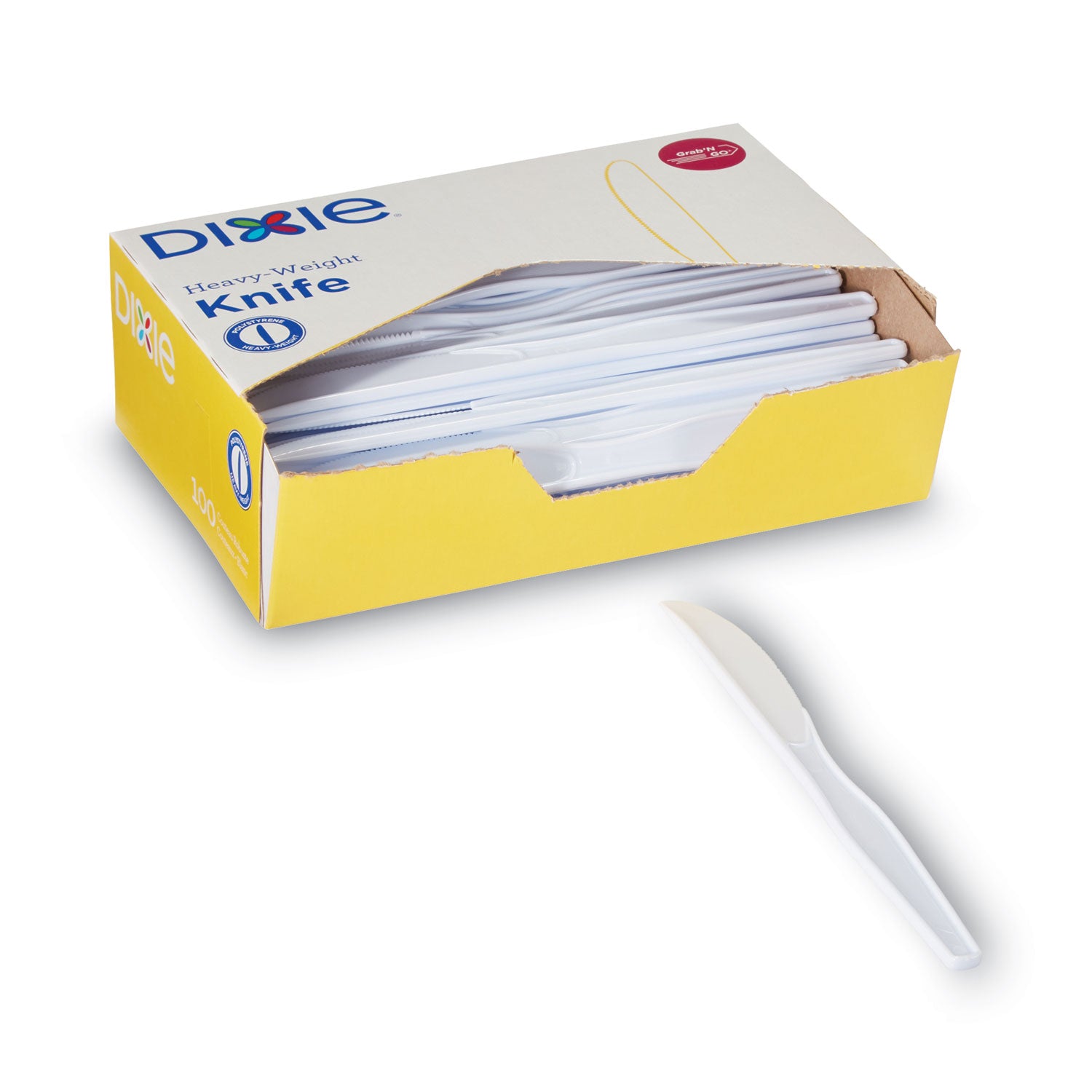 Dixie® Plastic Cutlery, Heavyweight Knives, White, 1,000/Carton