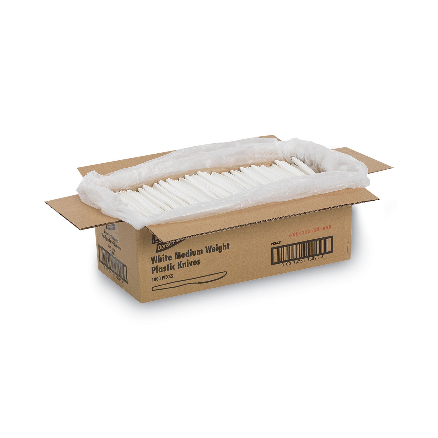 Dixie® Plastic Cutlery, Mediumweight Knives, White, 1,000/Carton