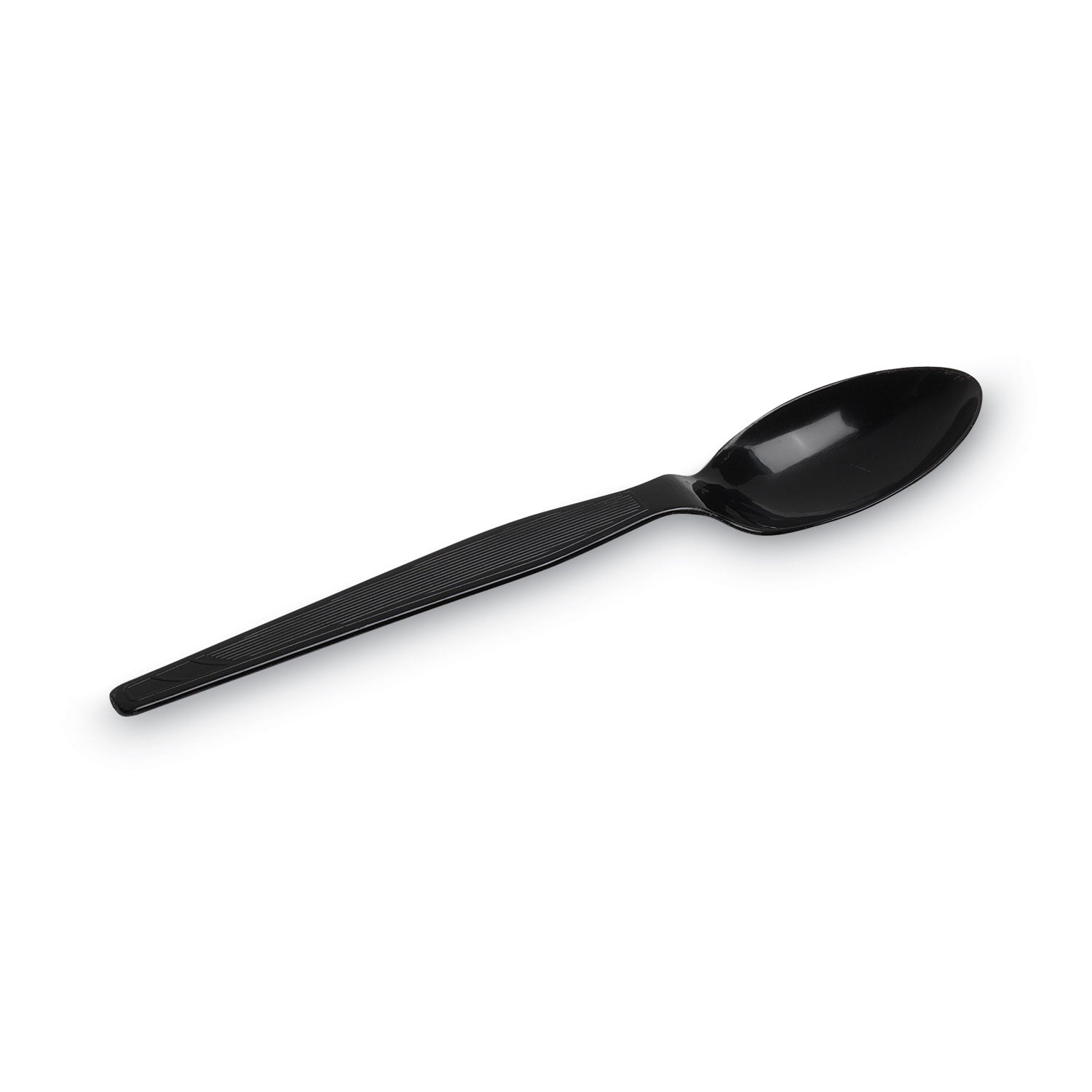 Dixie® Individually Wrapped Heavyweight Teaspoons, Polystyrene, Black 1,000/Carton