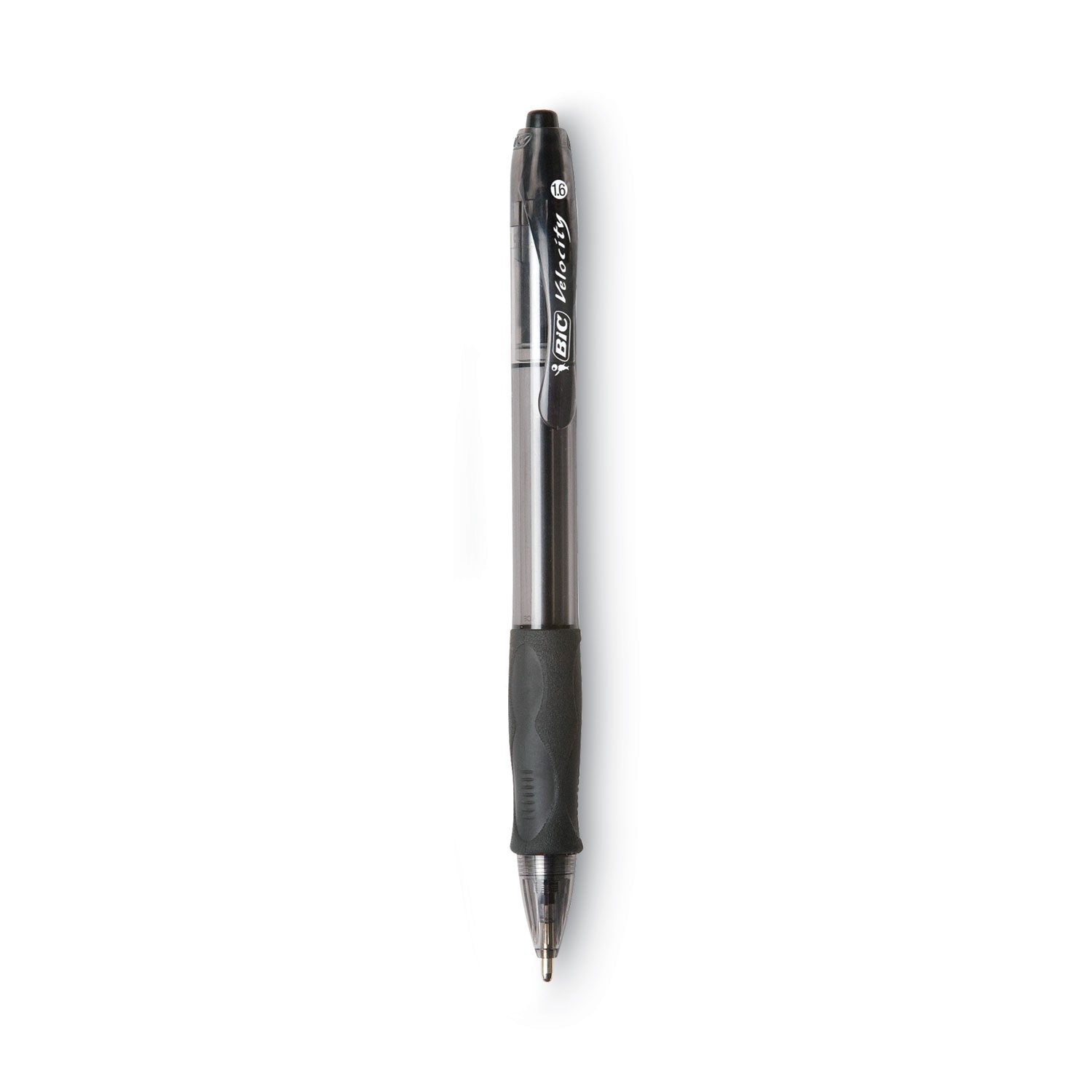 BIC® GLIDE Bold Ballpoint Pen, Retractable, Bold 1.6 mm, Black Ink, Smoke Barrel, Dozen