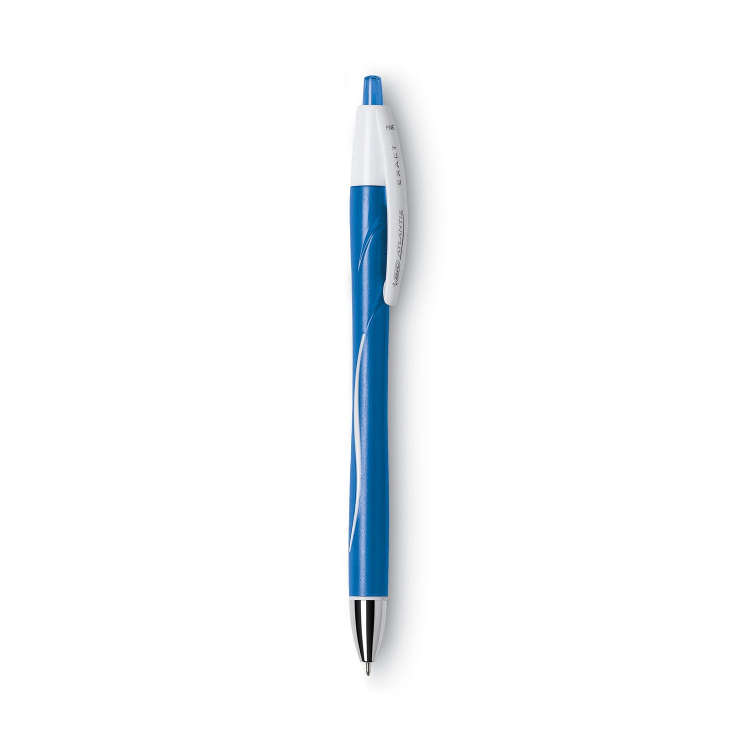 BIC® GLIDE Exact Ballpoint Pen, Retractable, Fine 0.7 mm, Blue Ink, Blue Barrel, Dozen