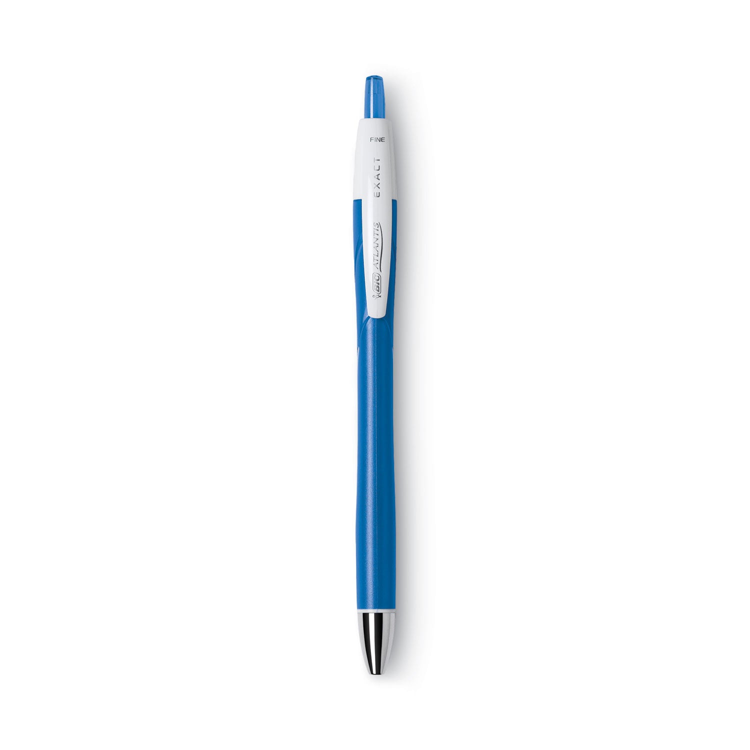 BIC® GLIDE Exact Ballpoint Pen, Retractable, Fine 0.7 mm, Blue Ink, Blue Barrel, Dozen