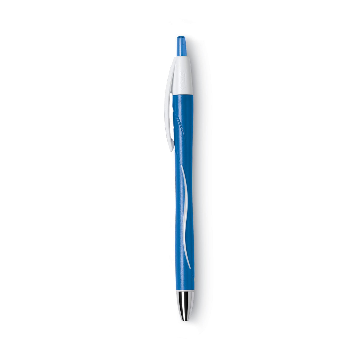 BIC® GLIDE Exact Ballpoint Pen, Retractable, Fine 0.7 mm, Blue Ink, Blue Barrel, Dozen