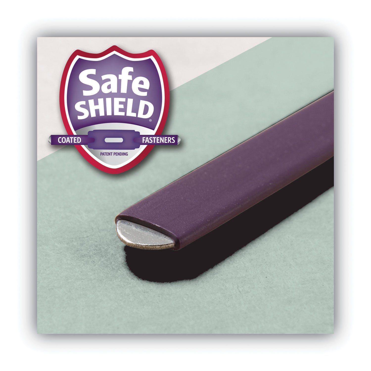 Smead™ End Tab Pressboard Classification Folders, Two SafeSHIELD Coated Fasteners, 3" Expansion, Letter Size, Gray-Green, 25/Box