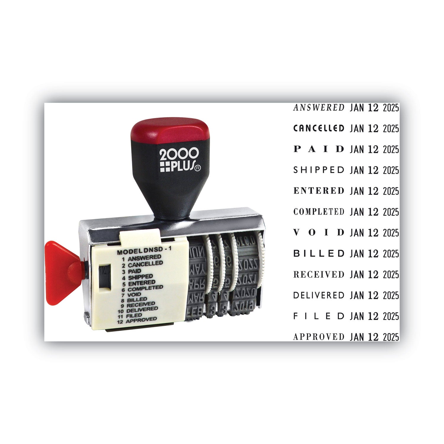 COSCO 2000PLUS® Dial-N-Stamp, 12 Phrases, Five Years, 1.5 x 0.13