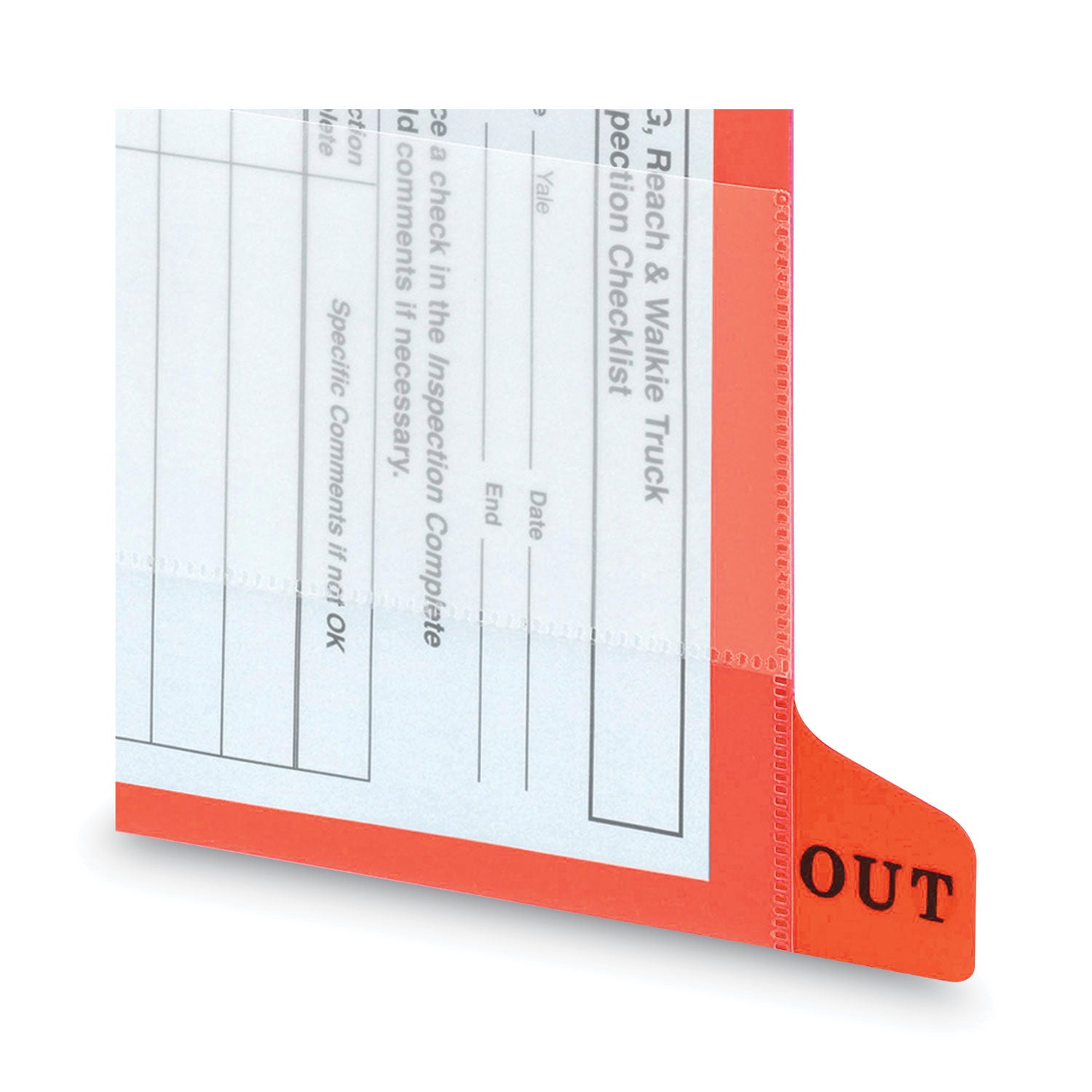 Smead™ Colored Poly Out Guides with Pockets, 1/3-Cut End Tab, Out, 8.5 x 11, Red, 25/Box