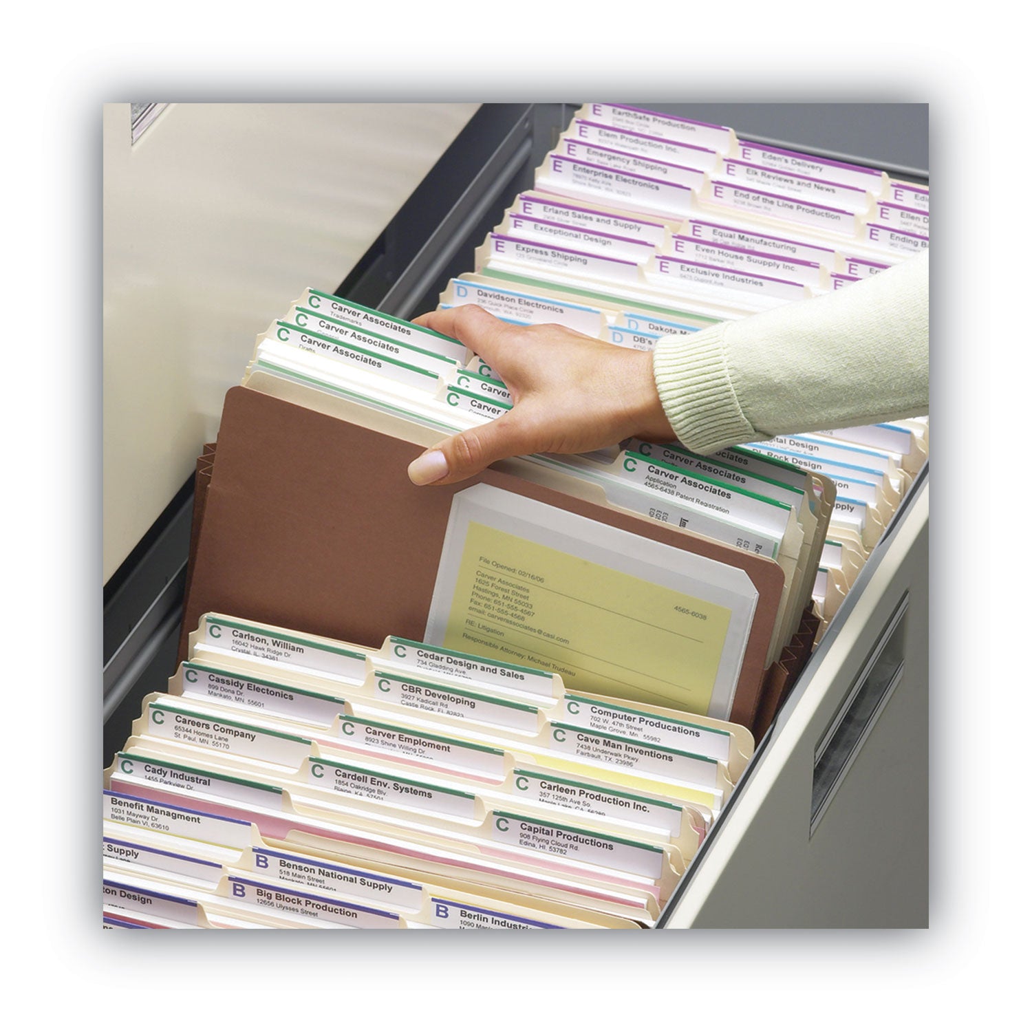 Smead™ Redrope Drop-Front File Pockets with Fully Lined Gussets, 3.5" Expansion, Legal Size, Redrope, 10/Box