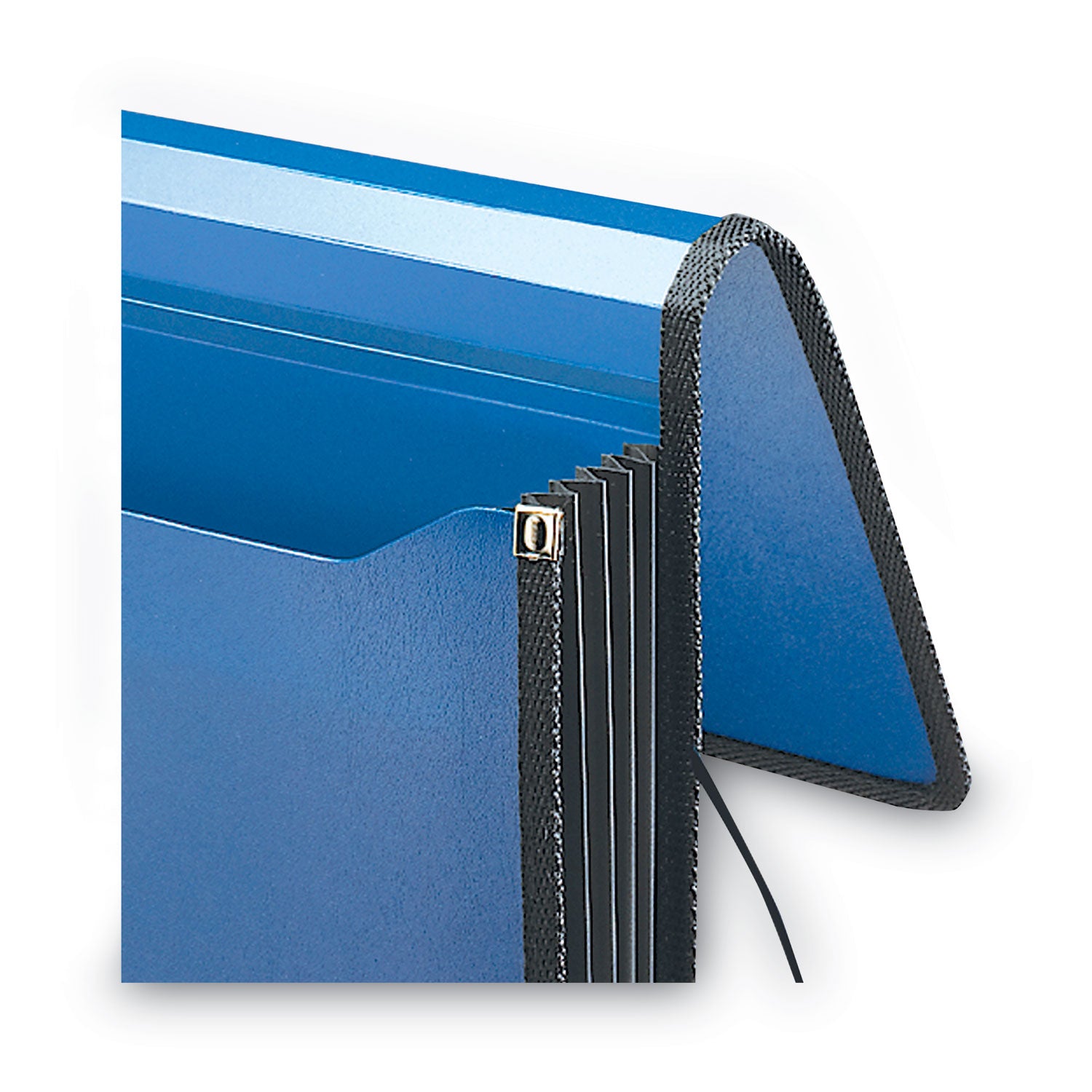 Smead™ Poly Premium Wallets, 5.25" Expansion, 1 Section, Elastic Cord Closure, Letter Size, Navy Blue