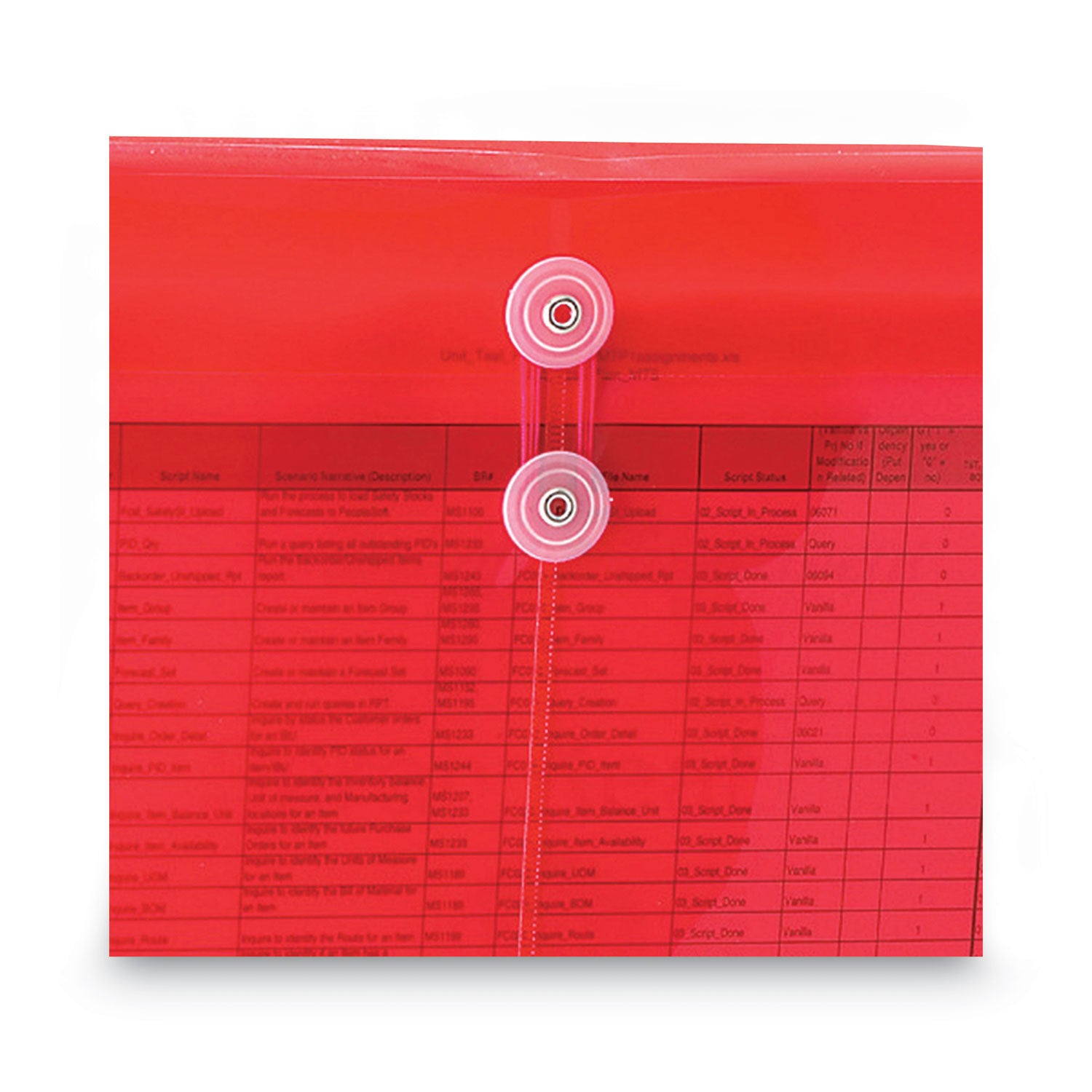 Smead™ Poly String and Button Interoffice Envelopes, Open-Side (Horizontal), 9.75 x 11.63, Transparent Red, 5/Pack