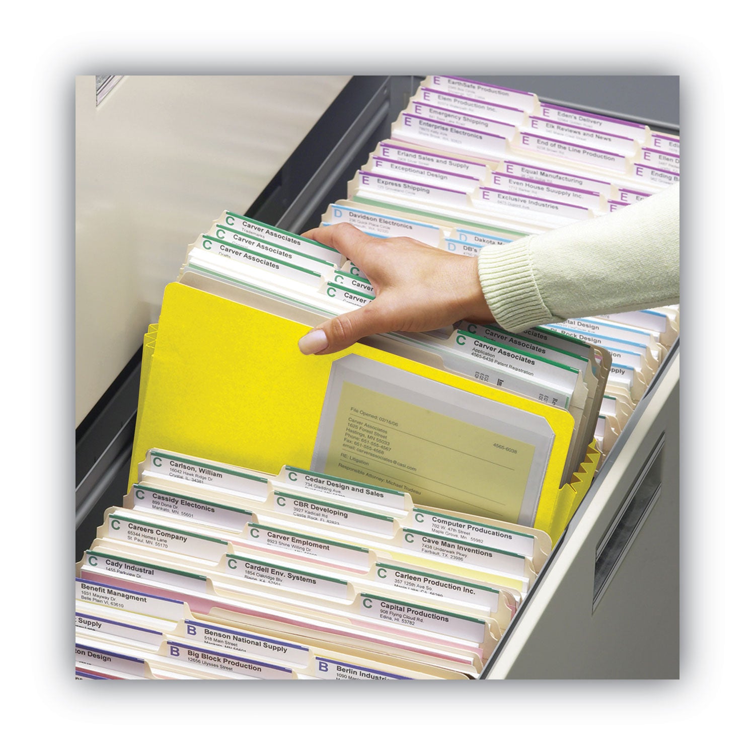 Smead™ Colored File Pockets, 3.5" Expansion, Letter Size, Yellow