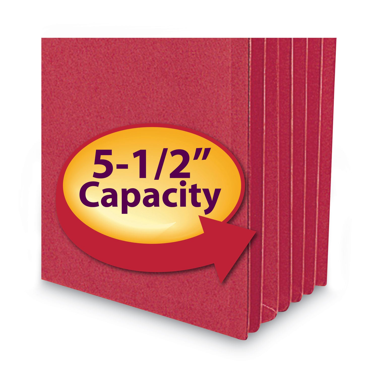 Smead™ Colored File Pockets, 5.25" Expansion, Letter Size, Red