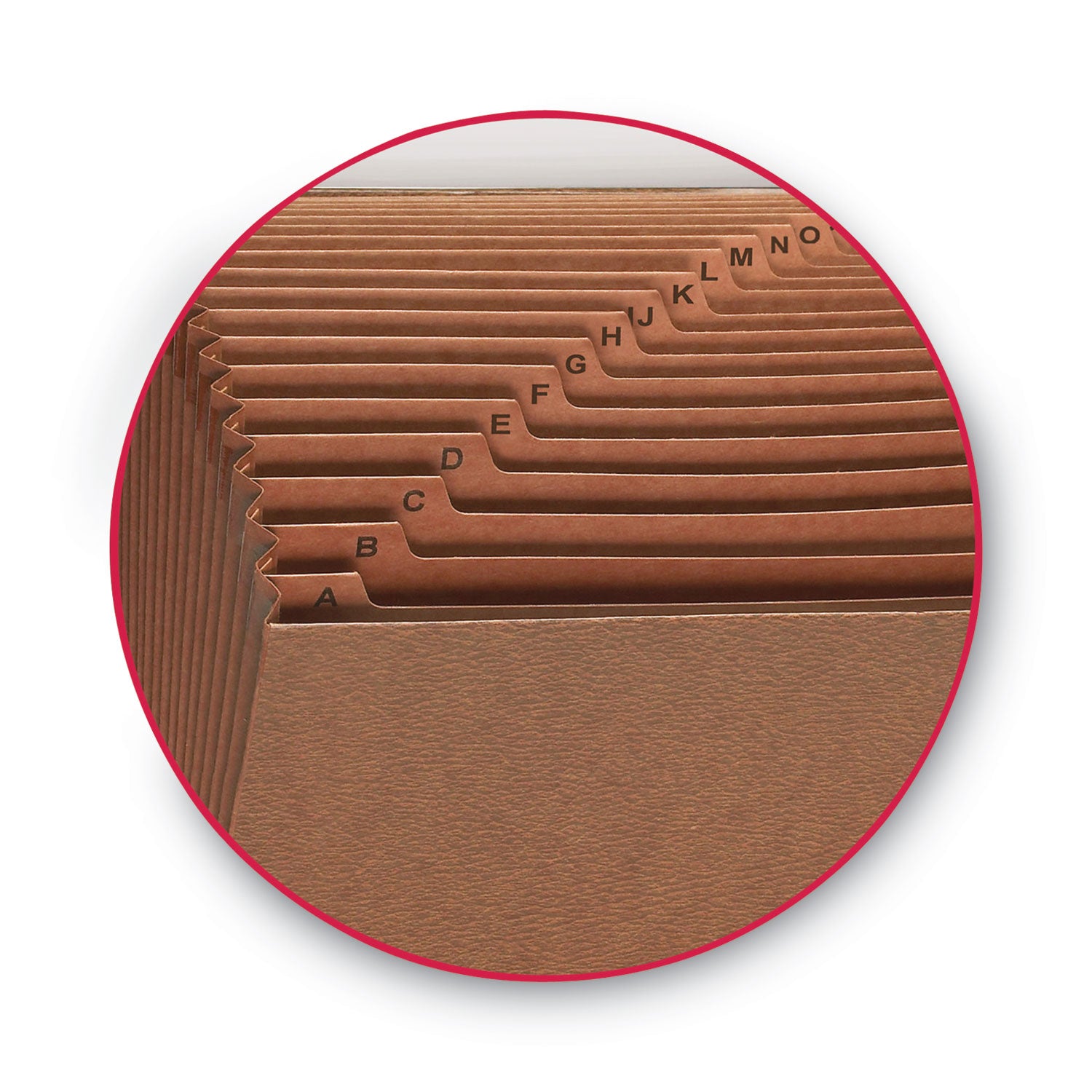 Smead™ TUFF Expanding Open-Top Stadium File, 21 Sections, 1/21-Cut Tabs, Legal Size, Redrope