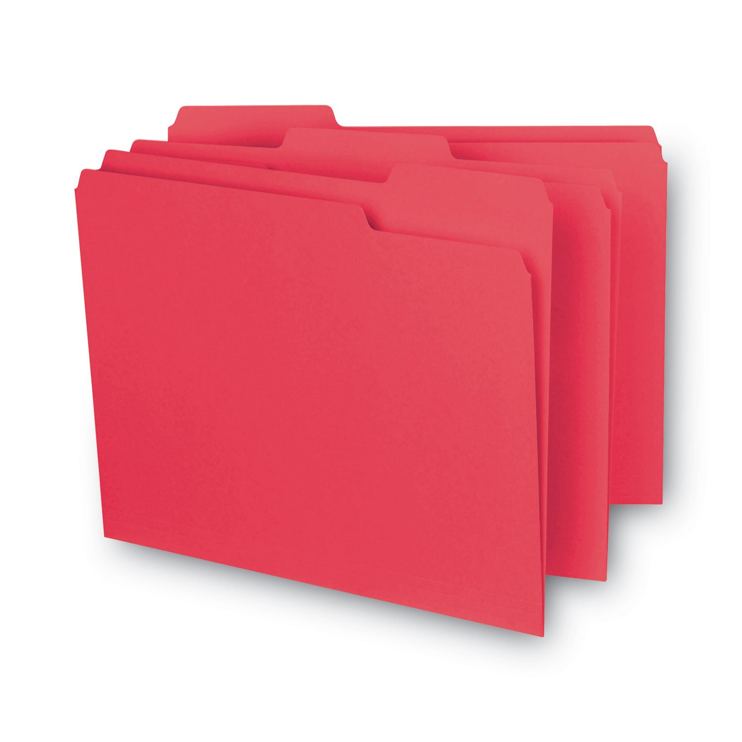 Smead™ Interior File Folders, 1/3-Cut Tabs: Assorted, Letter Size, 0.75" Expansion, Red, 100/Box