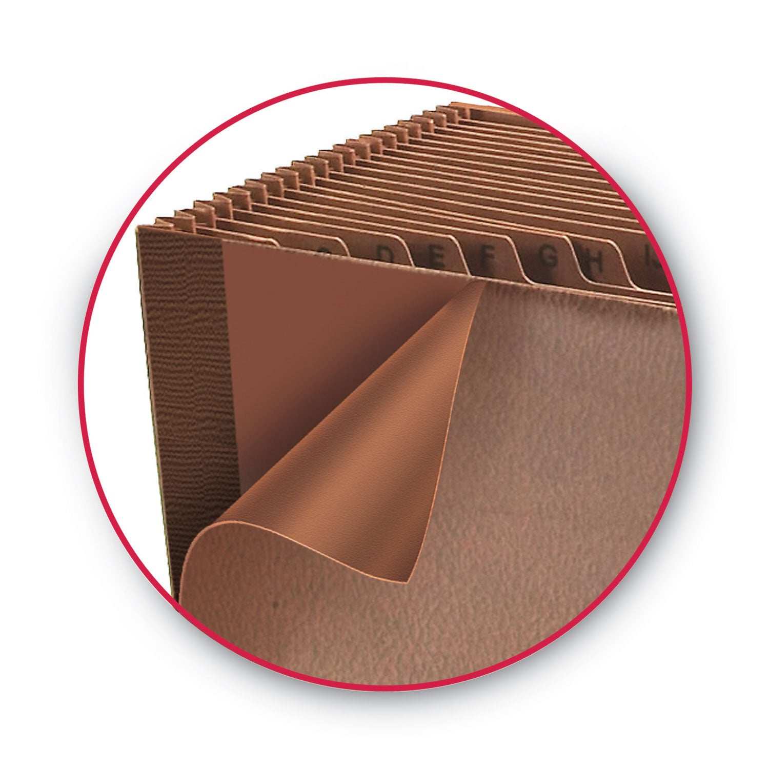 Smead™ TUFF Expanding Open-Top Stadium File, 21 Sections, 1/21-Cut Tabs, Legal Size, Redrope