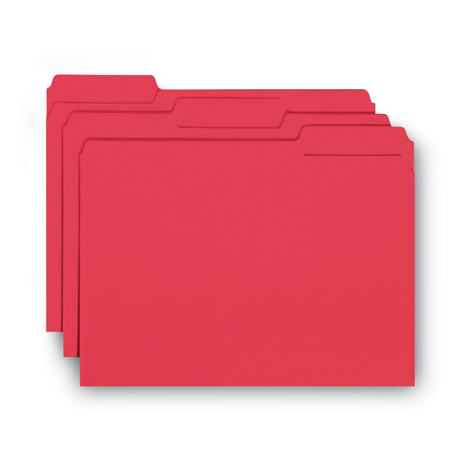 Smead™ Interior File Folders, 1/3-Cut Tabs: Assorted, Letter Size, 0.75" Expansion, Red, 100/Box