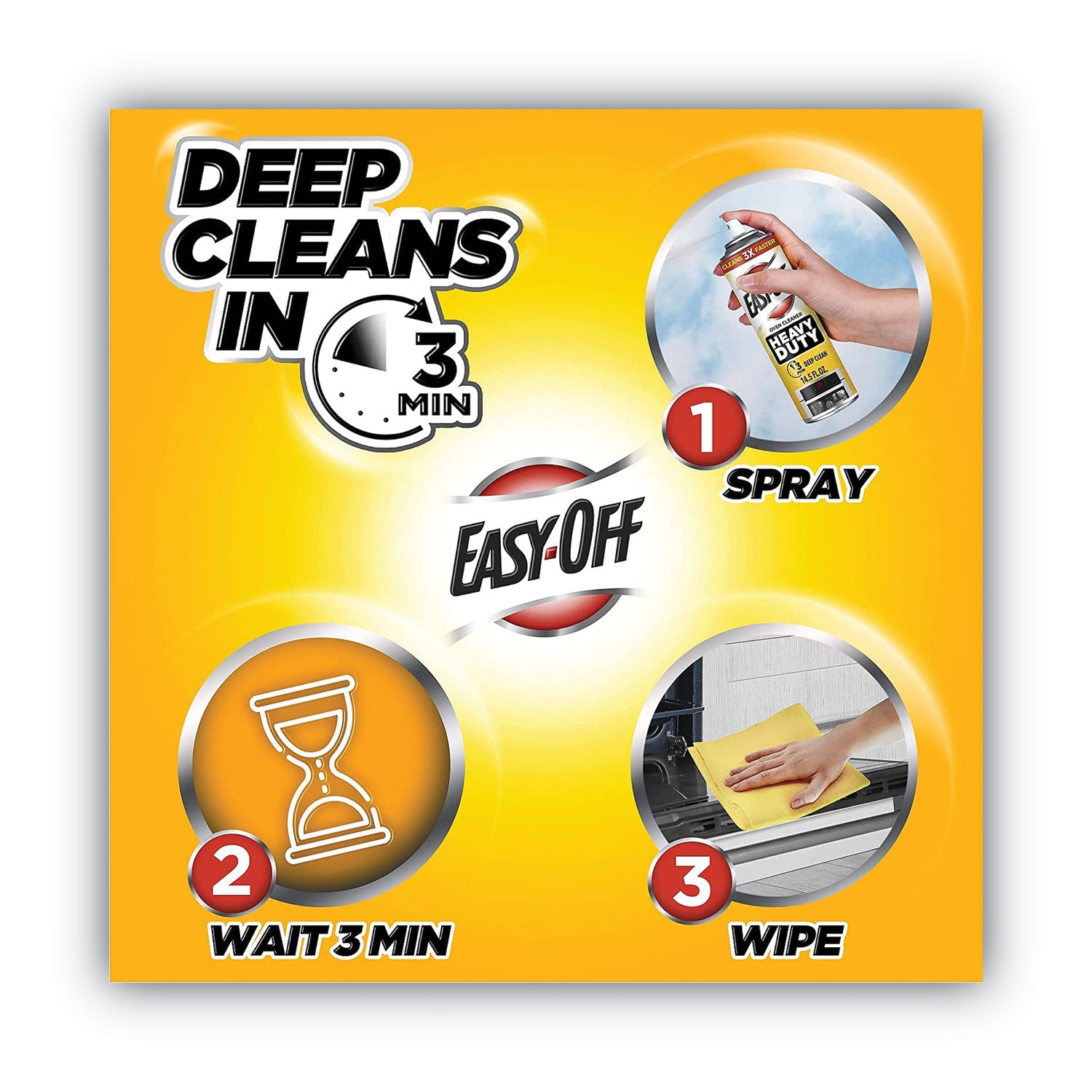 EASY-OFF® Heavy Duty Oven Cleaner, Fresh Scent, Foam, 14.5 oz Aerosol Spray, 6/Carton