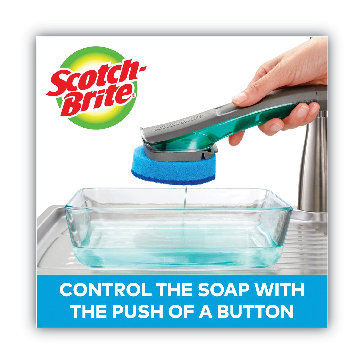 Advanced Soap Control Non-Scratch Dishwand, 4 x 11.25, Blue Scotch-Brite™ Flipcost