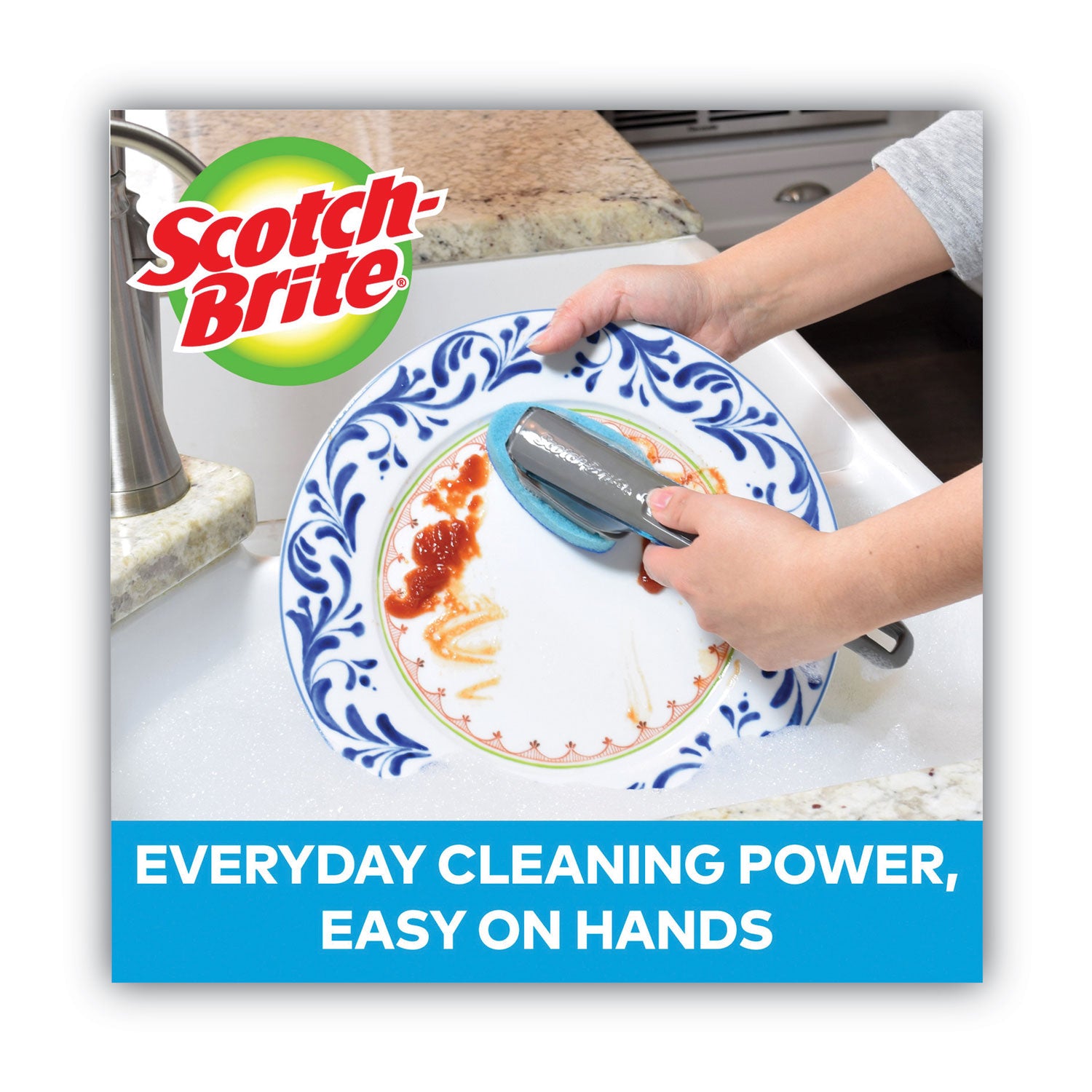 Advanced Soap Control Non-Scratch Dishwand, 4 x 11.25, Blue Scotch-Brite™ Flipcost