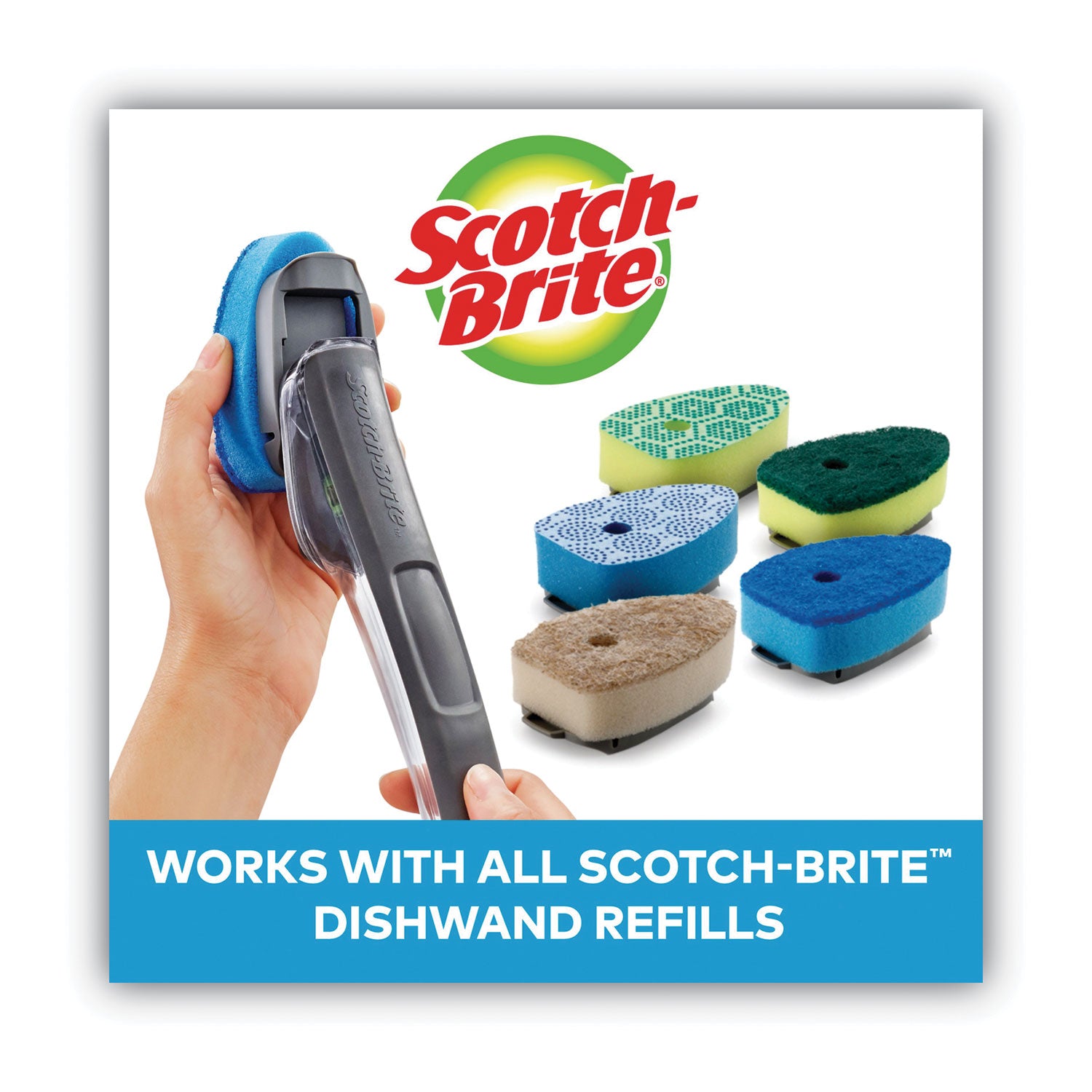 Advanced Soap Control Non-Scratch Dishwand, 4 x 11.25, Blue Scotch-Brite™ Flipcost