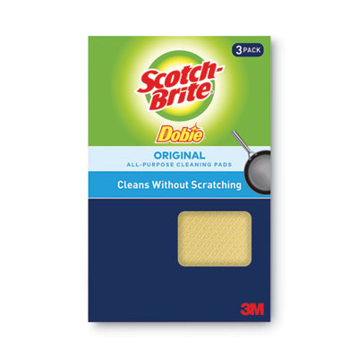 Scotch-Brite® Dobie All-Purpose Cleaning Pad, 4.3 x 2.6, 0.5" Thick, Yellow, 3/Pack - Flipcost