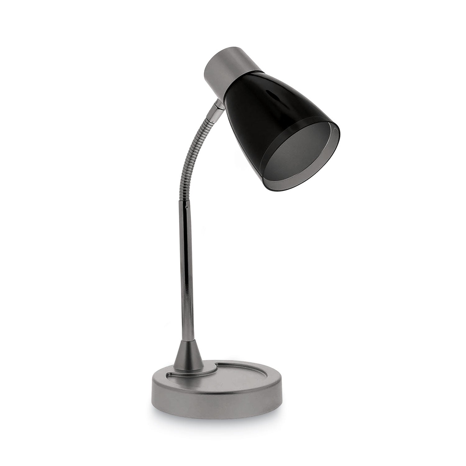 Adjustable LED Desk Lamp, 4.5" dia Base, 20" Tall, Chrome/Black