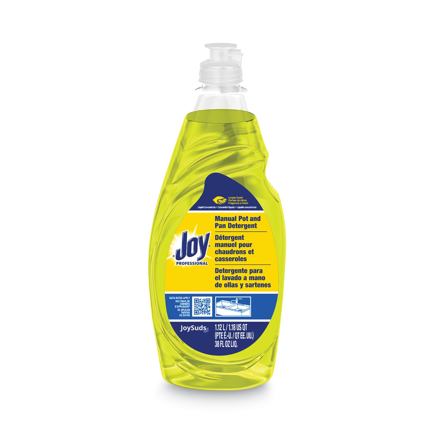 Joy® Dishwashing Liquid, Lemon Scent, 38 oz Bottle, 8/Carton