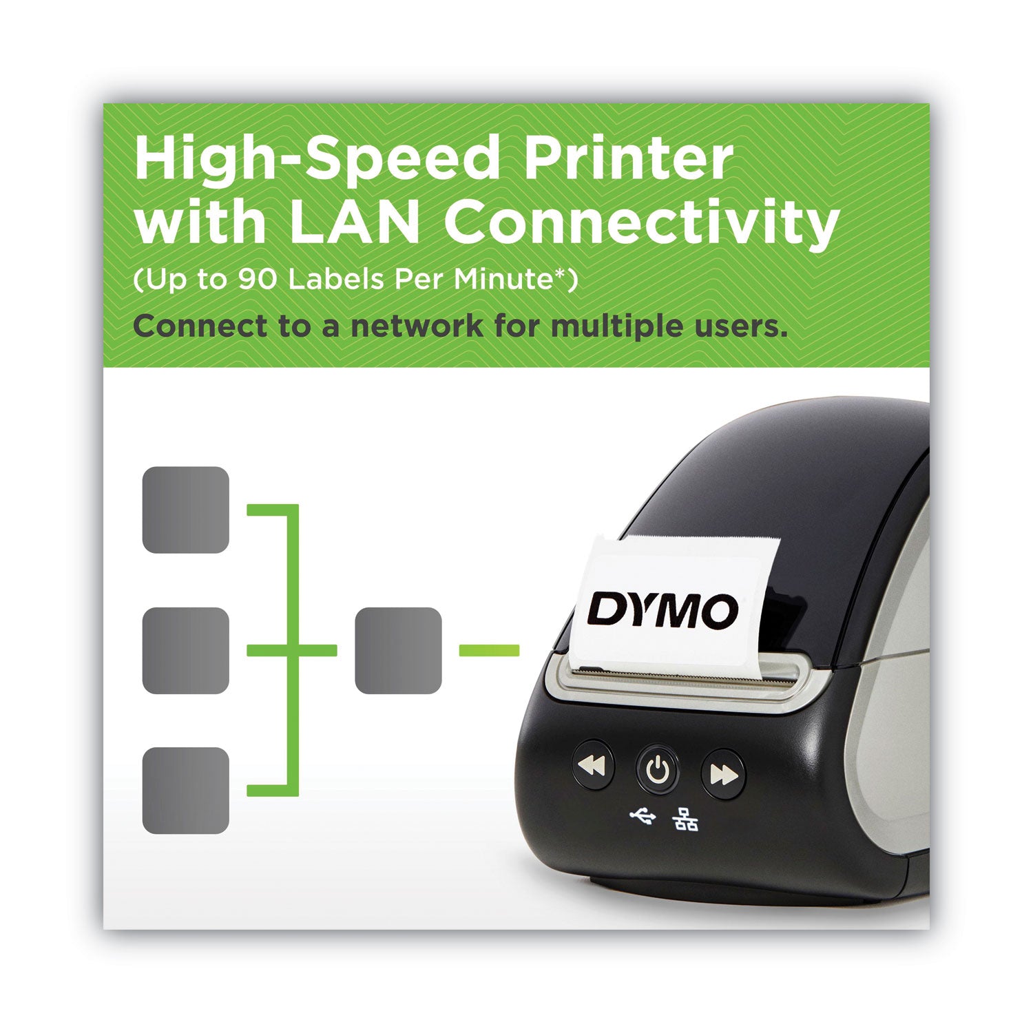 DYMO® LabelWriter 550 Turbo Series Label Printer, 90 Labels/min Print Speed, 5.34 x 7.38 x 8.5