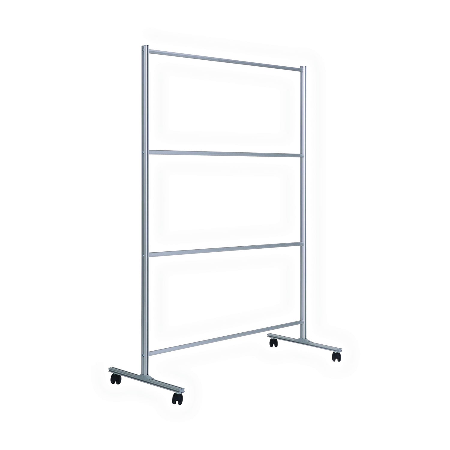 MasterVision® Protector Series Mobile Glass Panel Divider, 49 x 22 x 69, Clear/Aluminum