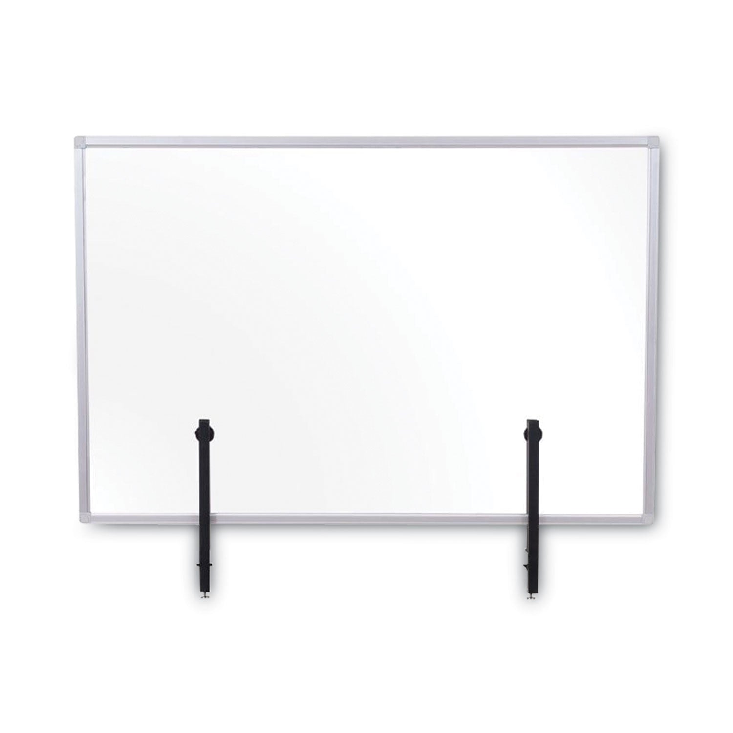 MasterVision® Protector Series Glass Aluminum Desktop Divider, 47.2 x 0.16 x 35.4, Clear