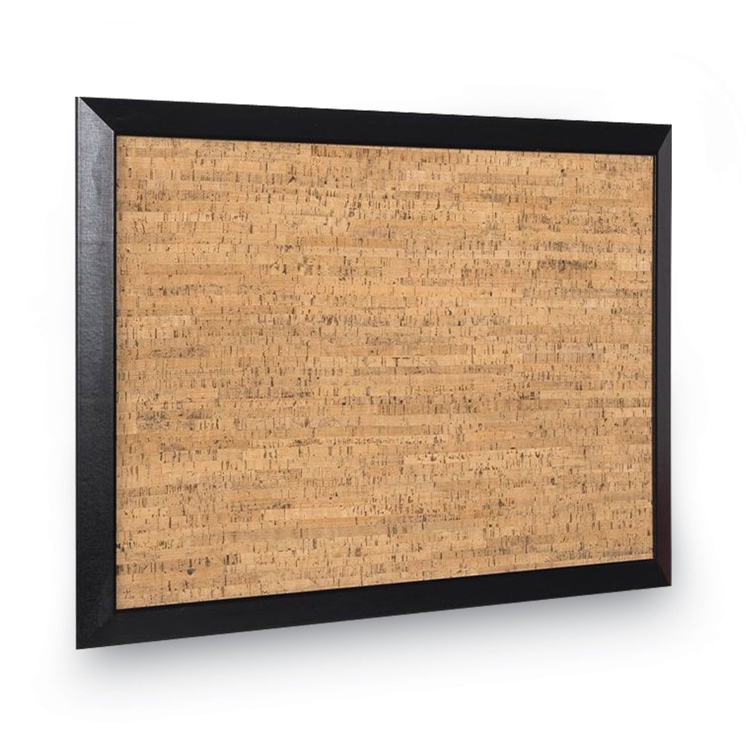 MasterVision® Natural Cork Bulletin Board, 24 x 18, Tan Surface, Black Wood Frame