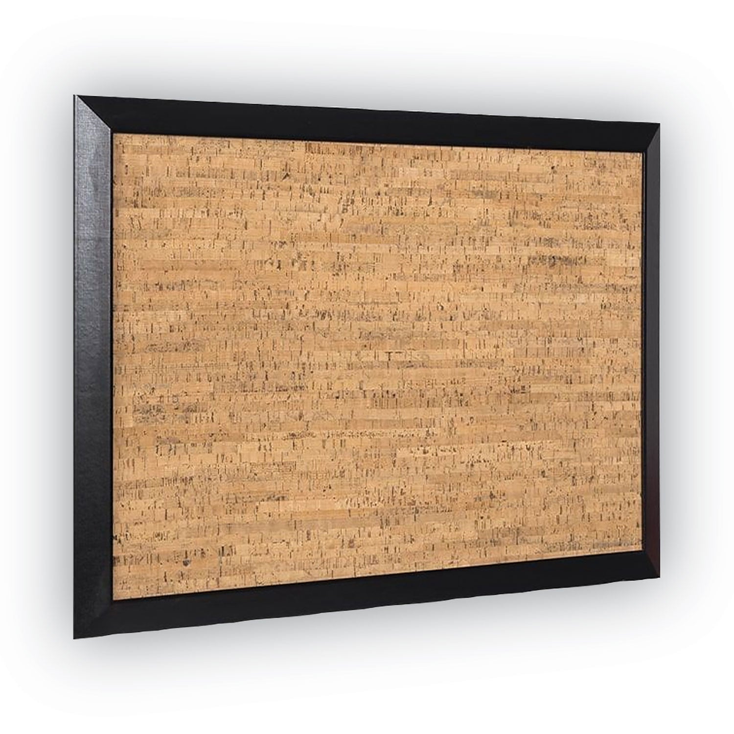 MasterVision® Natural Cork Bulletin Board, 36 x 24, Tan Surface, Black Wood Frame