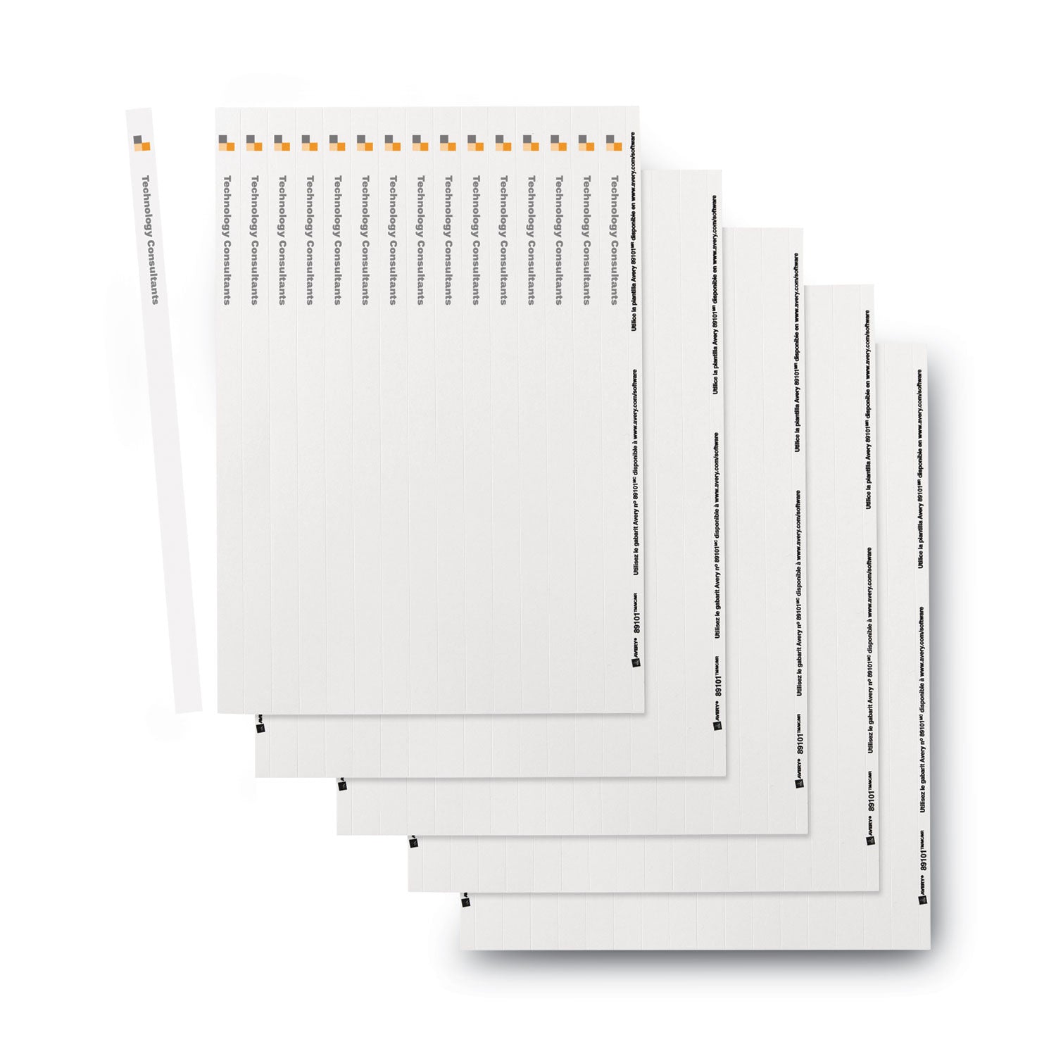 Avery® Binder Spine Inserts, 0.5" Spine Width, 16 Inserts/Sheet, 5 Sheets/Pack