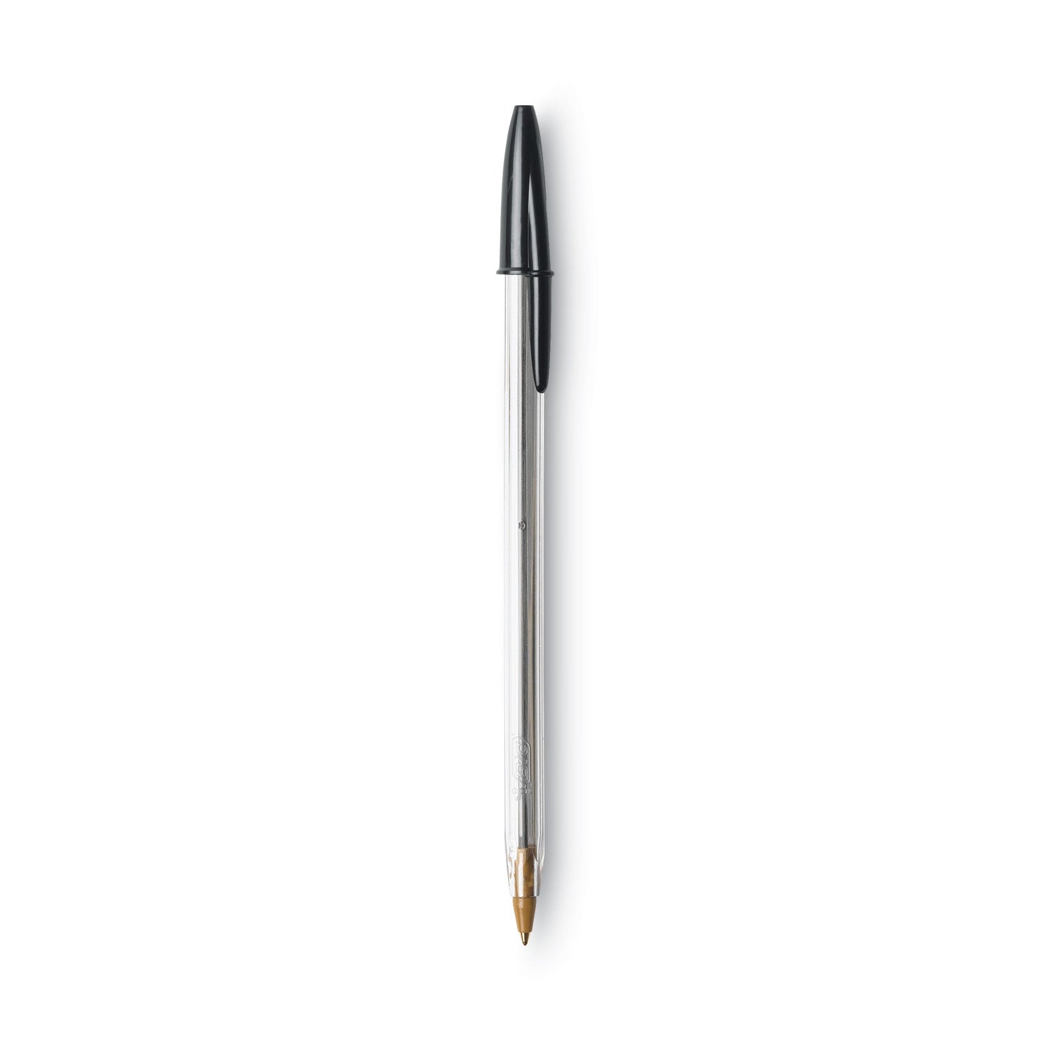 BIC® Cristal Xtra Smooth Ballpoint Pen, Stick, Medium 1 mm, Black Ink, Clear Barrel, Dozen