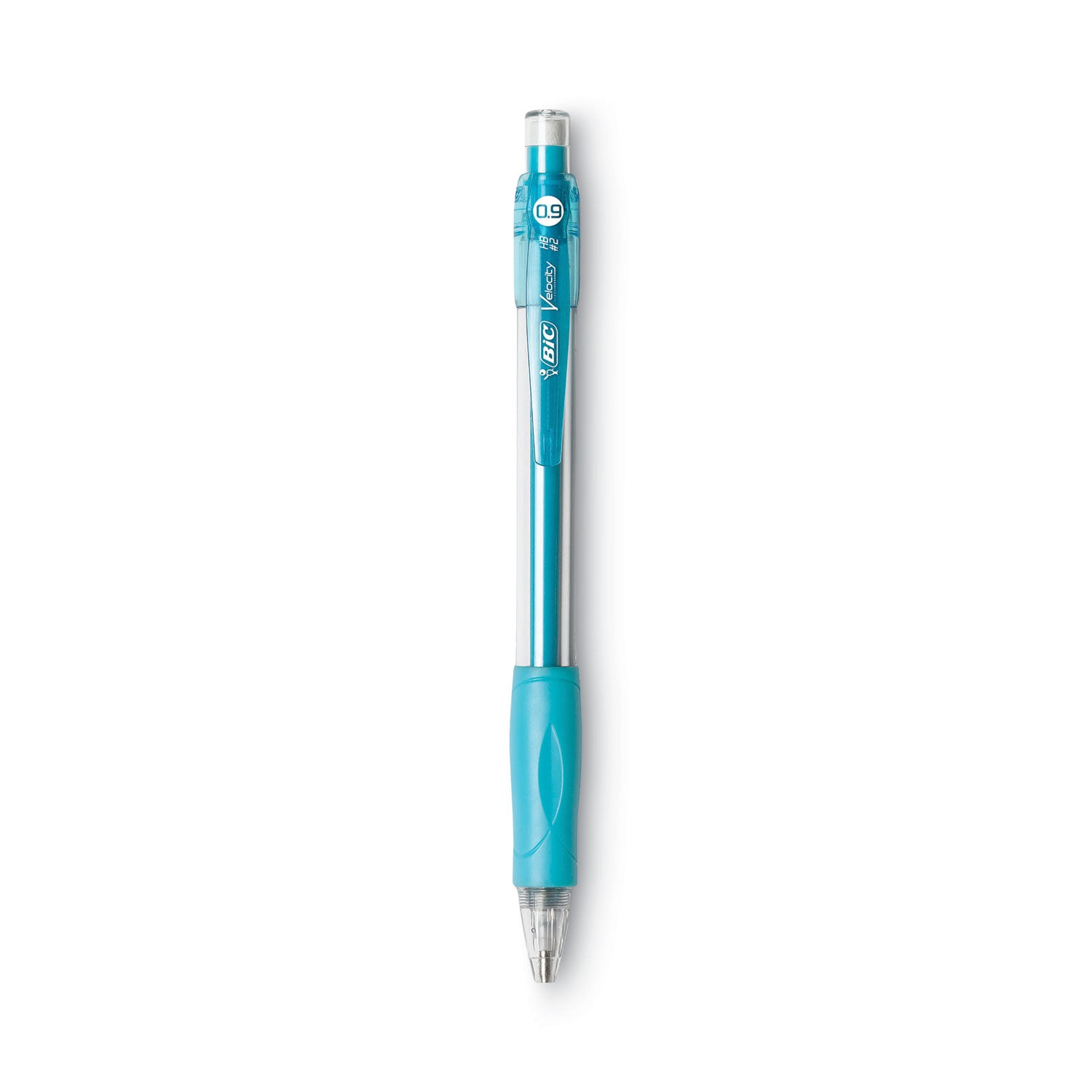 BIC® Velocity Original Mechanical Pencil, 0.9 mm, HB (#2), Black Lead, Turquoise Barrel, Dozen