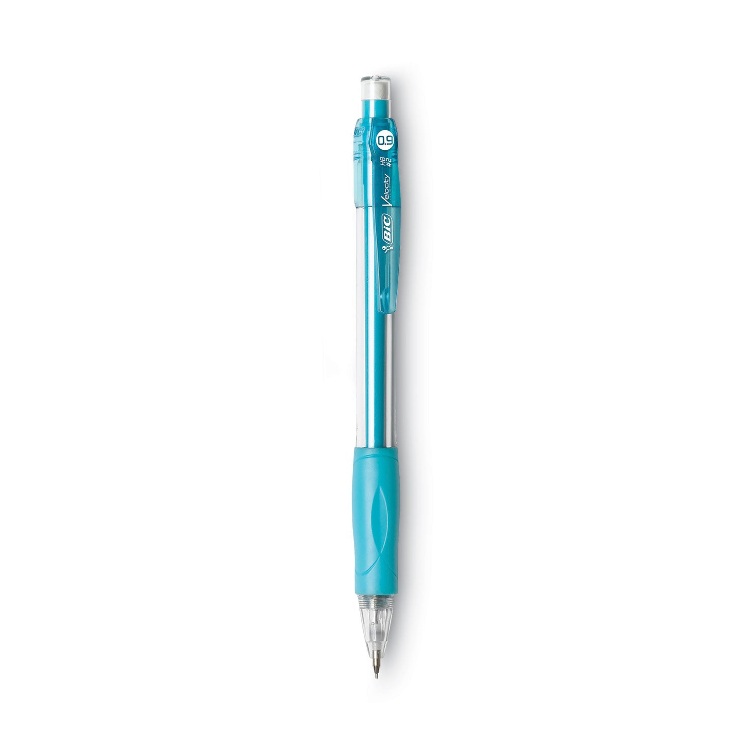 BIC® Velocity Original Mechanical Pencil, 0.9 mm, HB (#2), Black Lead, Turquoise Barrel, Dozen