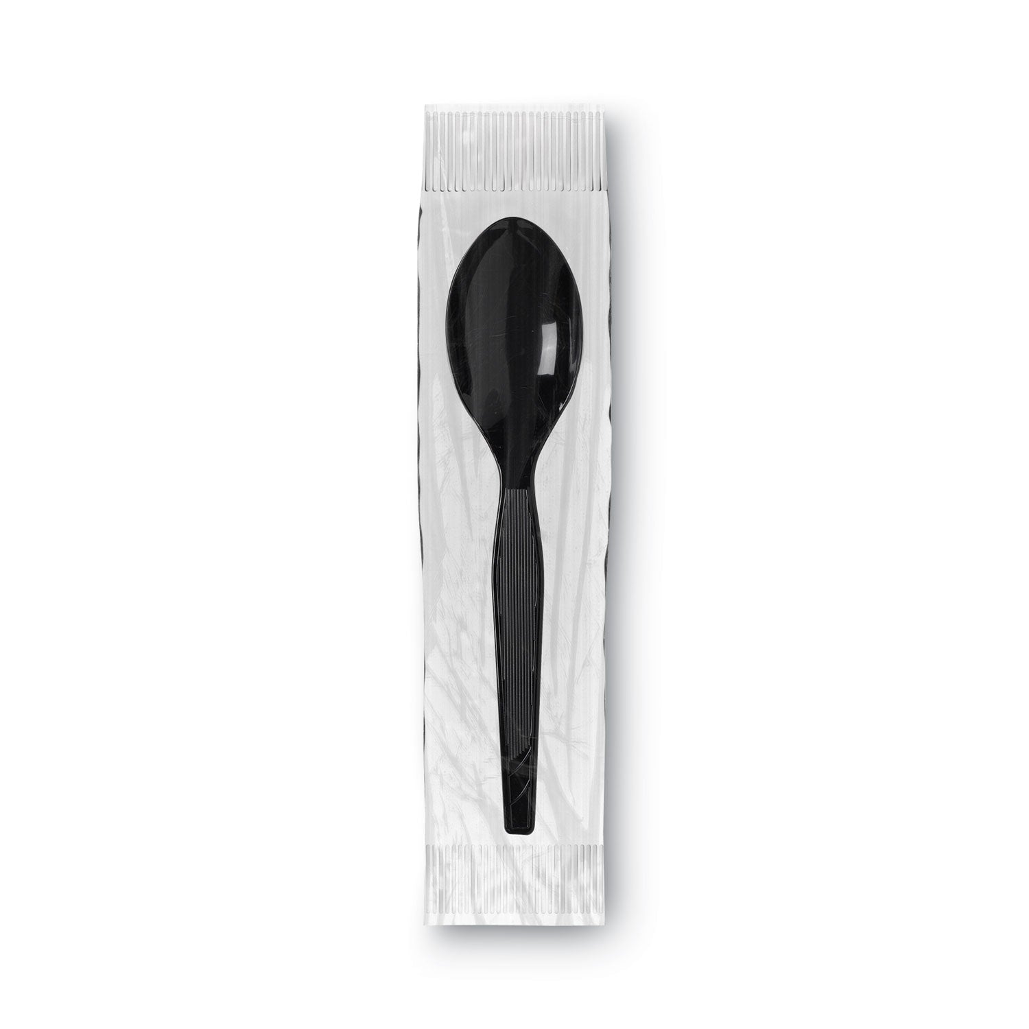 Dixie® Grab’N Go Wrapped Cutlery, Teaspoons, Black, 90/Box, 6 Box/Carton