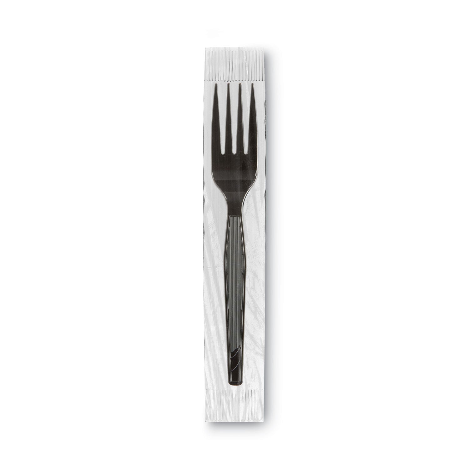 Dixie® Grab’N Go Wrapped Cutlery, Forks, Black, 90/Box