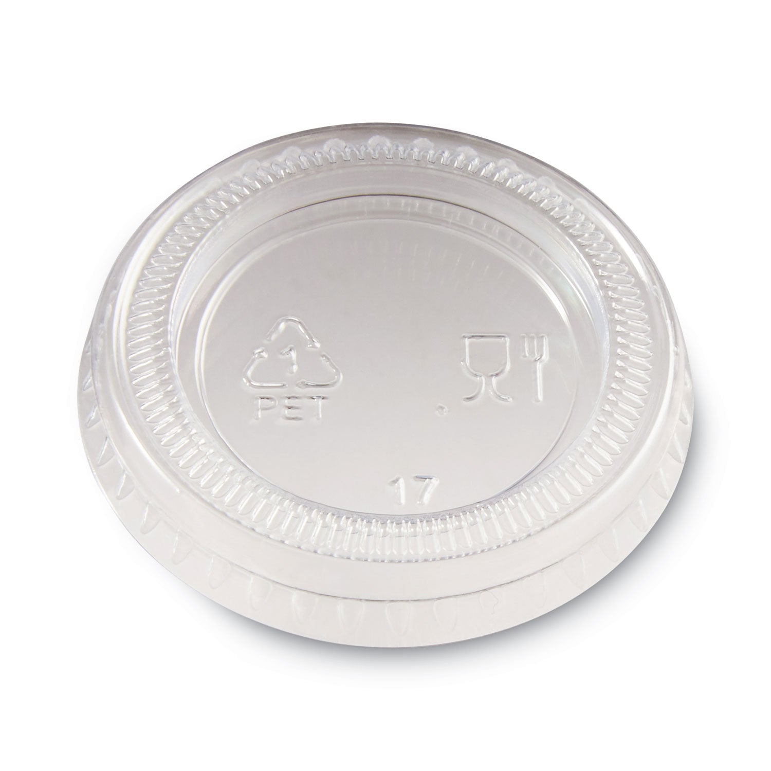 Plastic Portion Cup Lid, Fits 1 oz Portion Cups, Clear, 4,800/Carton