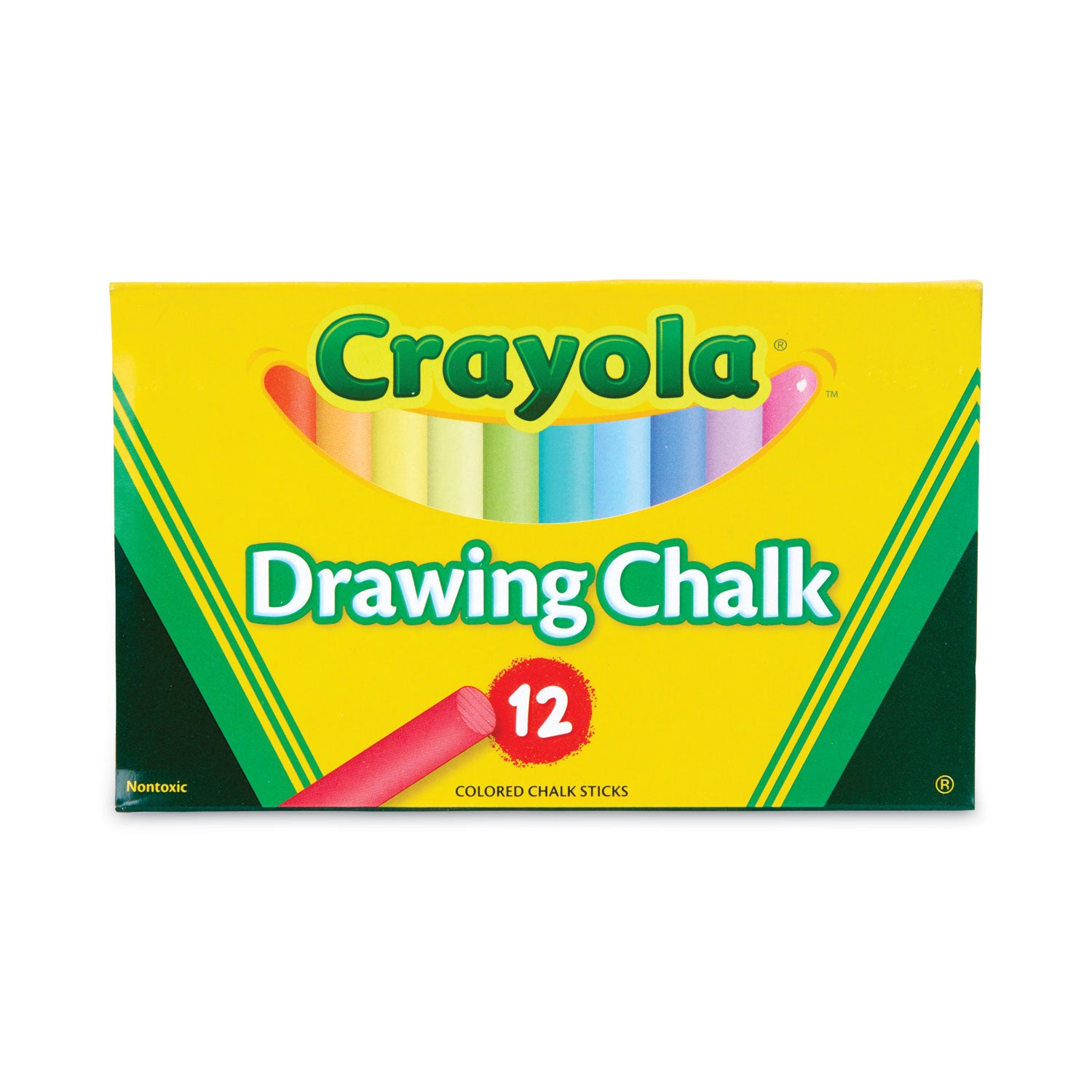 Crayola® Colored Drawing Chalk, 3.19" x 0.38" Diameter, 12 Assorted Colors 12 Sticks/Set