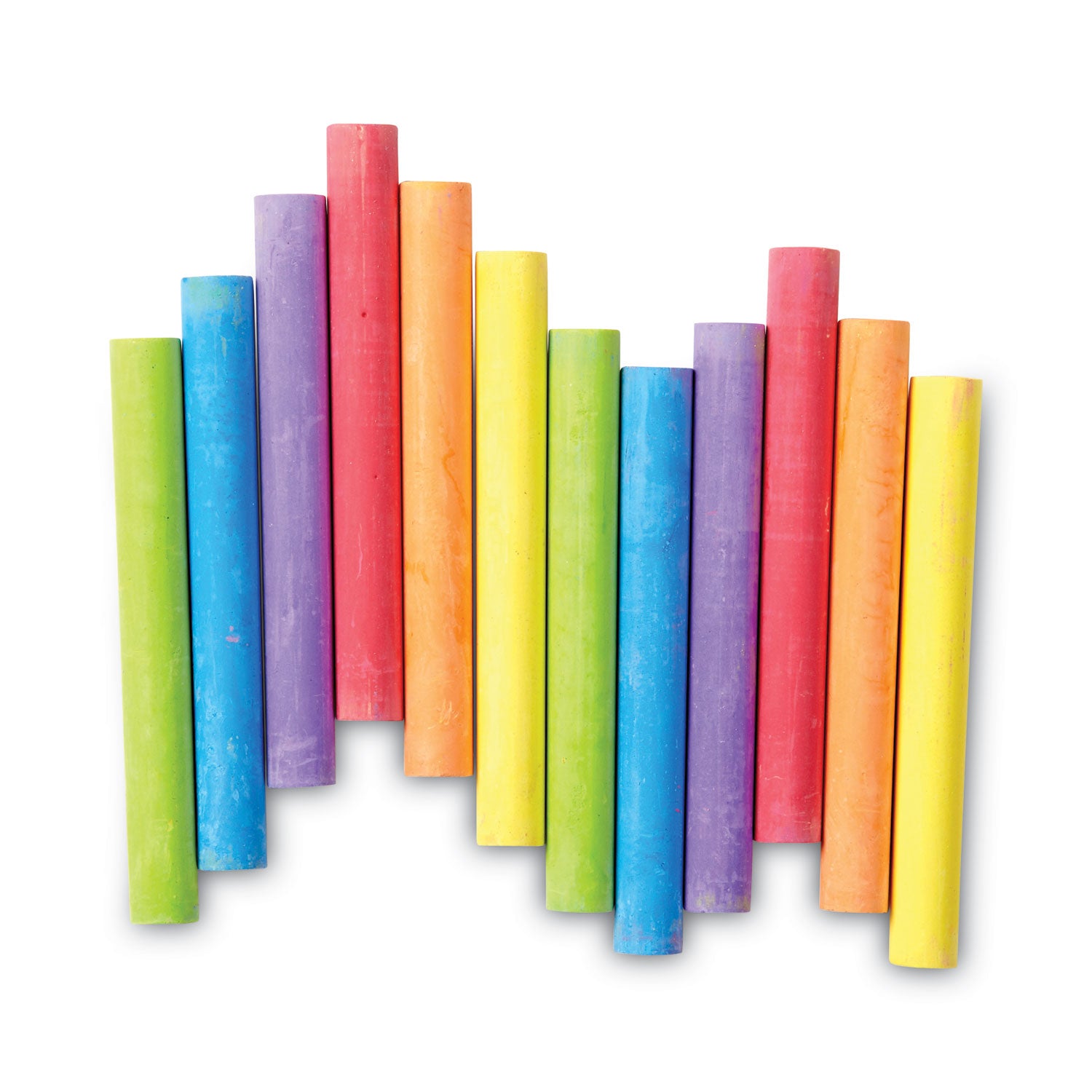 Crayola® Chalk, 3" x 0.38" Diameter, 6 Assorted Colors, 12 Sticks/Box