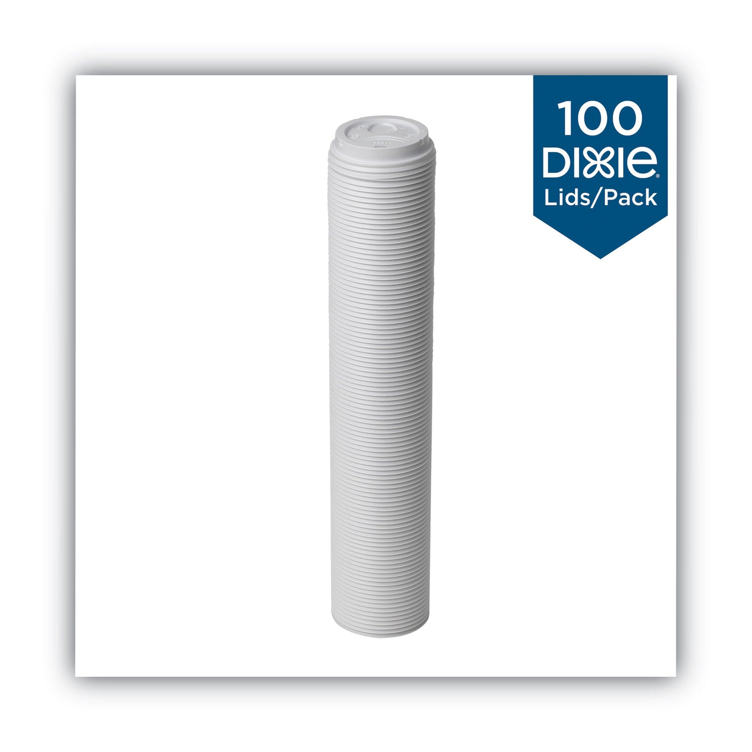 Dixie® Dome Drink-Thru Lids, Fits 10 oz to 20 oz Dixie Paper Hot Cups, White, 100/Pack