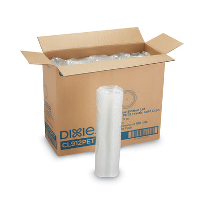 Cold Drink Cup Lids, Fits 9 oz to 12 oz Plastic Cold Cups, Clear, 100/Sleeve, 10 Sleeves/Carton Flipcost Flipcost
